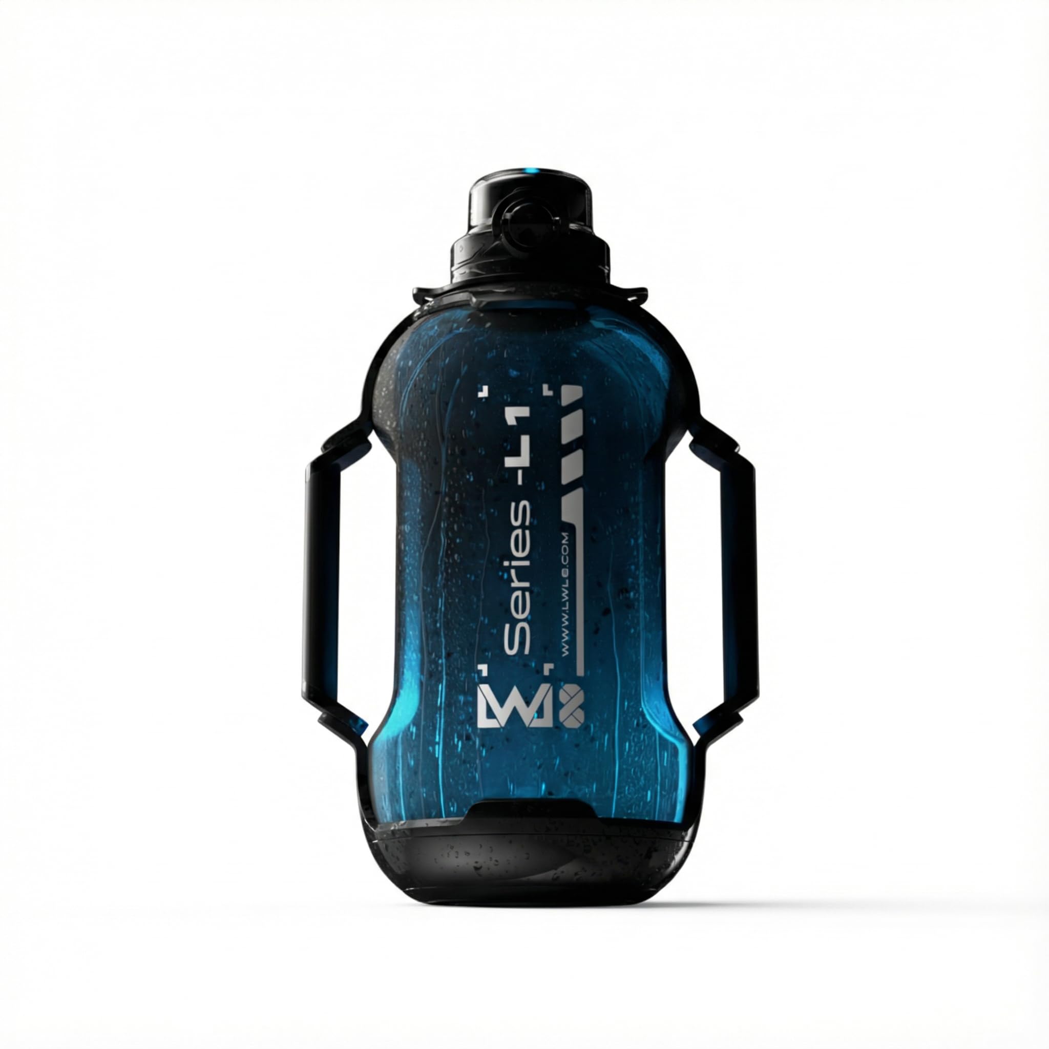 Lwl8 Smart Water Bottle - Tracks Water Intake & Glows To Remind You To Stay Hydrated | With Built-In Straw | Denim Black - 1300 