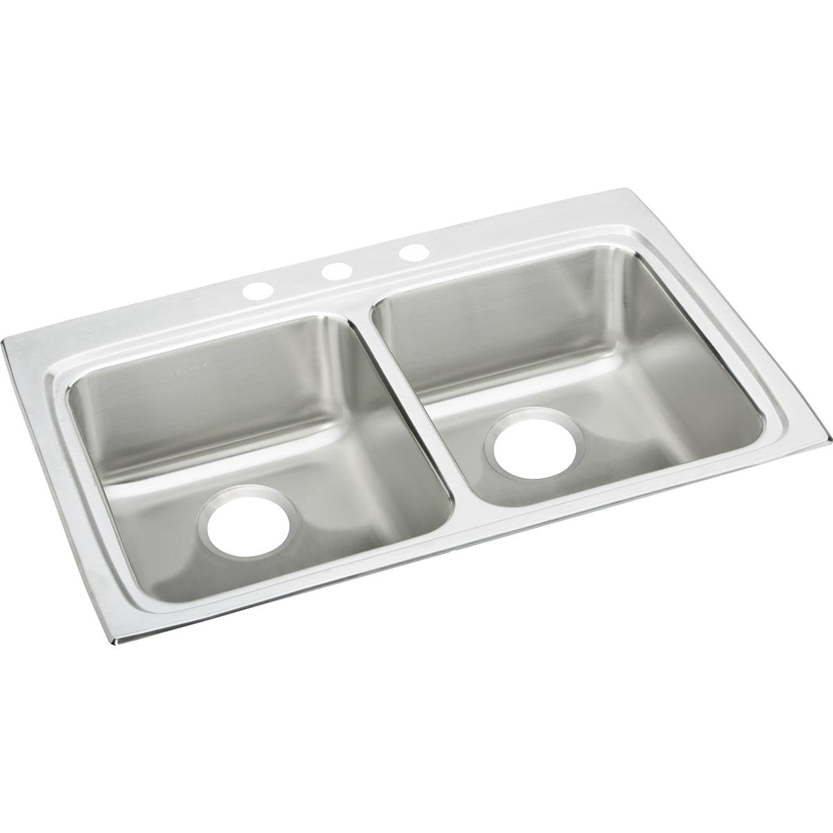 Elkay Lustertone Classic Stainless Steel 33'' x 22'' x 6-1/2''  Equal Double Bowl Drop-in ADA Sink