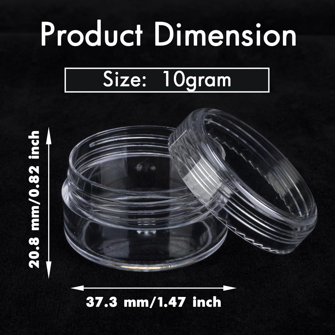 10 Gram 40 Count Sample Containers, Small Plastic Containers With Lids, Empty Sample Jars With Labels And Mini Disposable Spatul