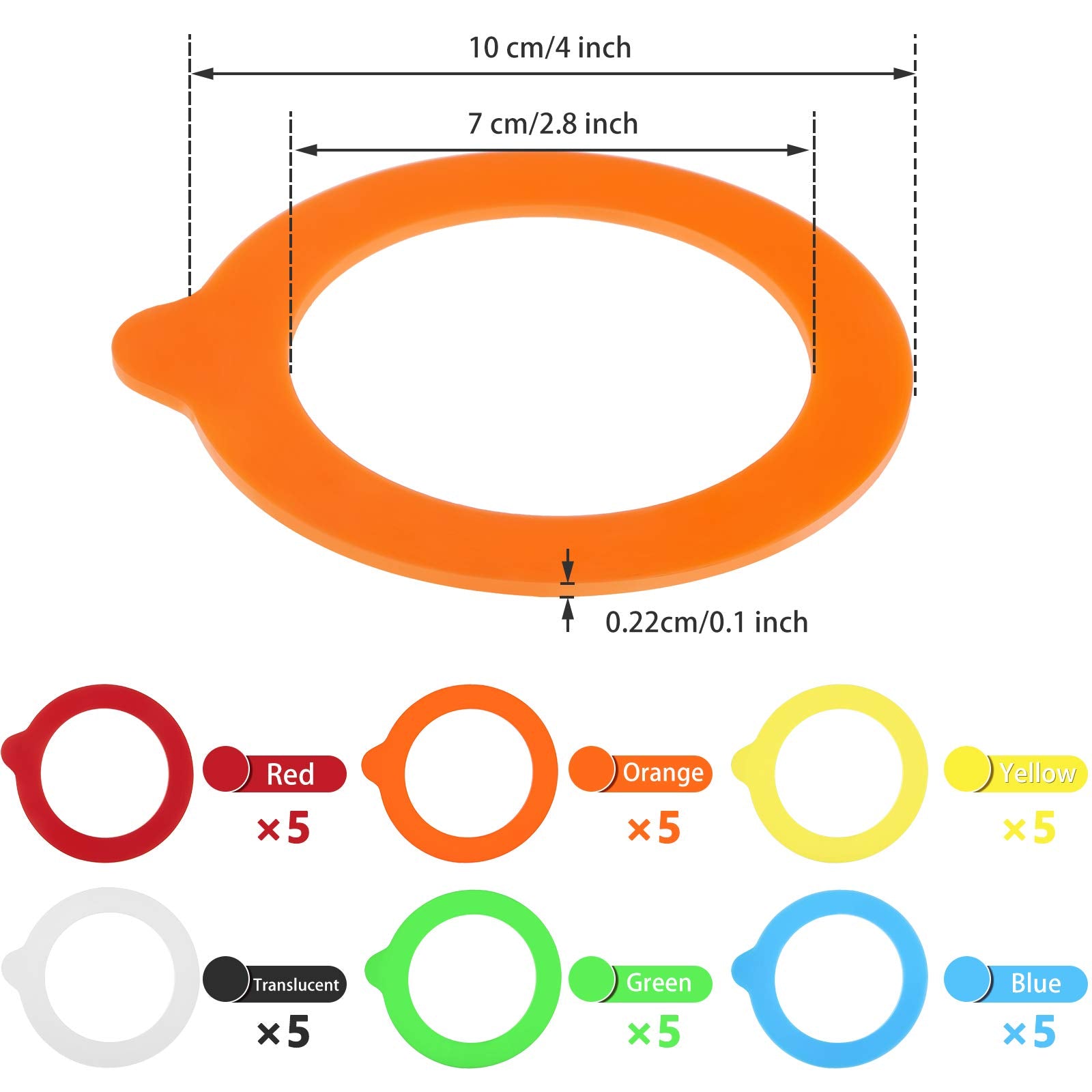 Silicone Jar Gaskets Replacement Reusable Silicone Seals Leak-Proof Silicone Gasket Sealing Rings For Regular Mouth Canning Jars