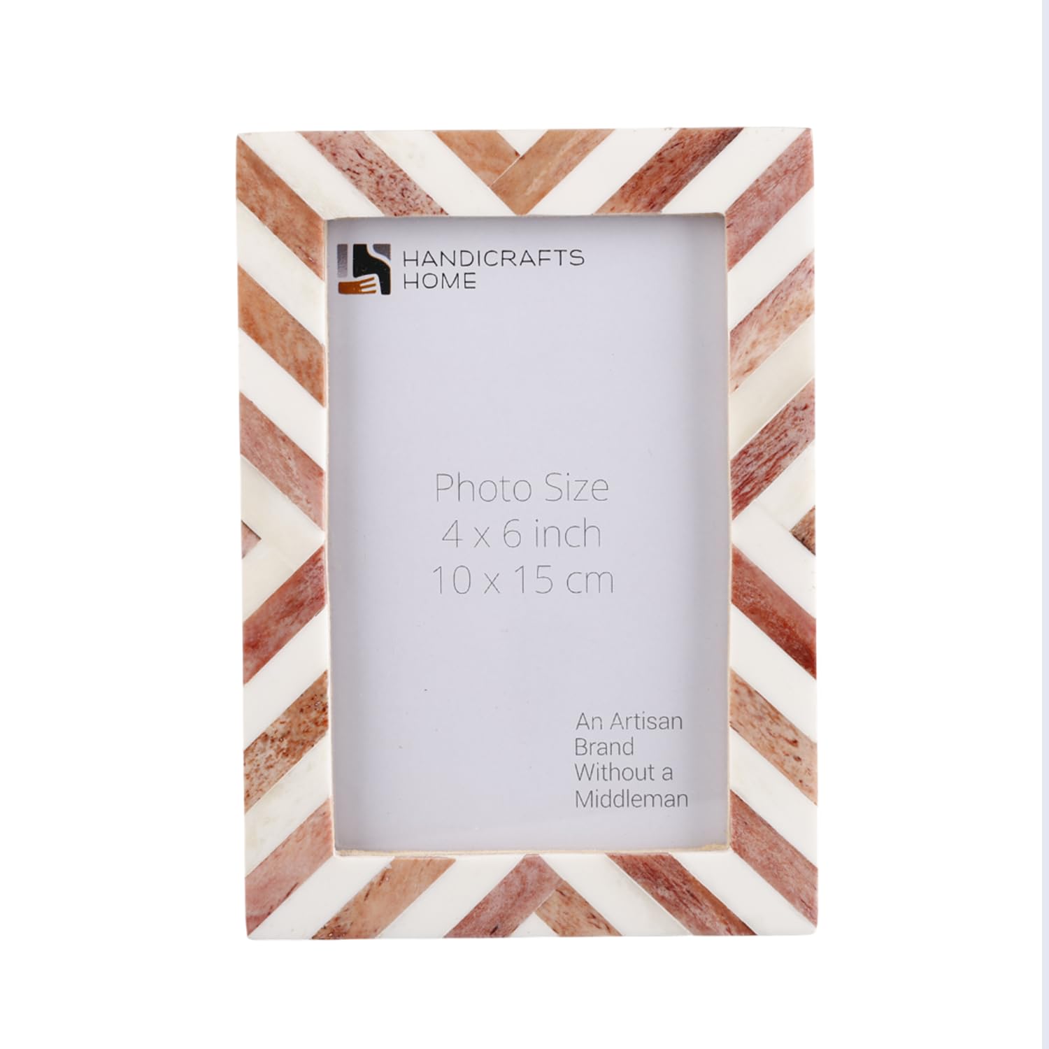 Handicrafts Home 4x6 Chevron Pattern Inspired Picture Frame - 4x6 Frames for Wall Hanging & Desk Decor, Vintage & Living Room De