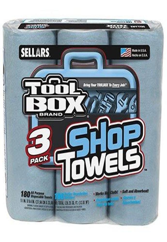 Sellars Wipers & Sorbents 5448301 Tool Blue Shop Towel (3 Pack)