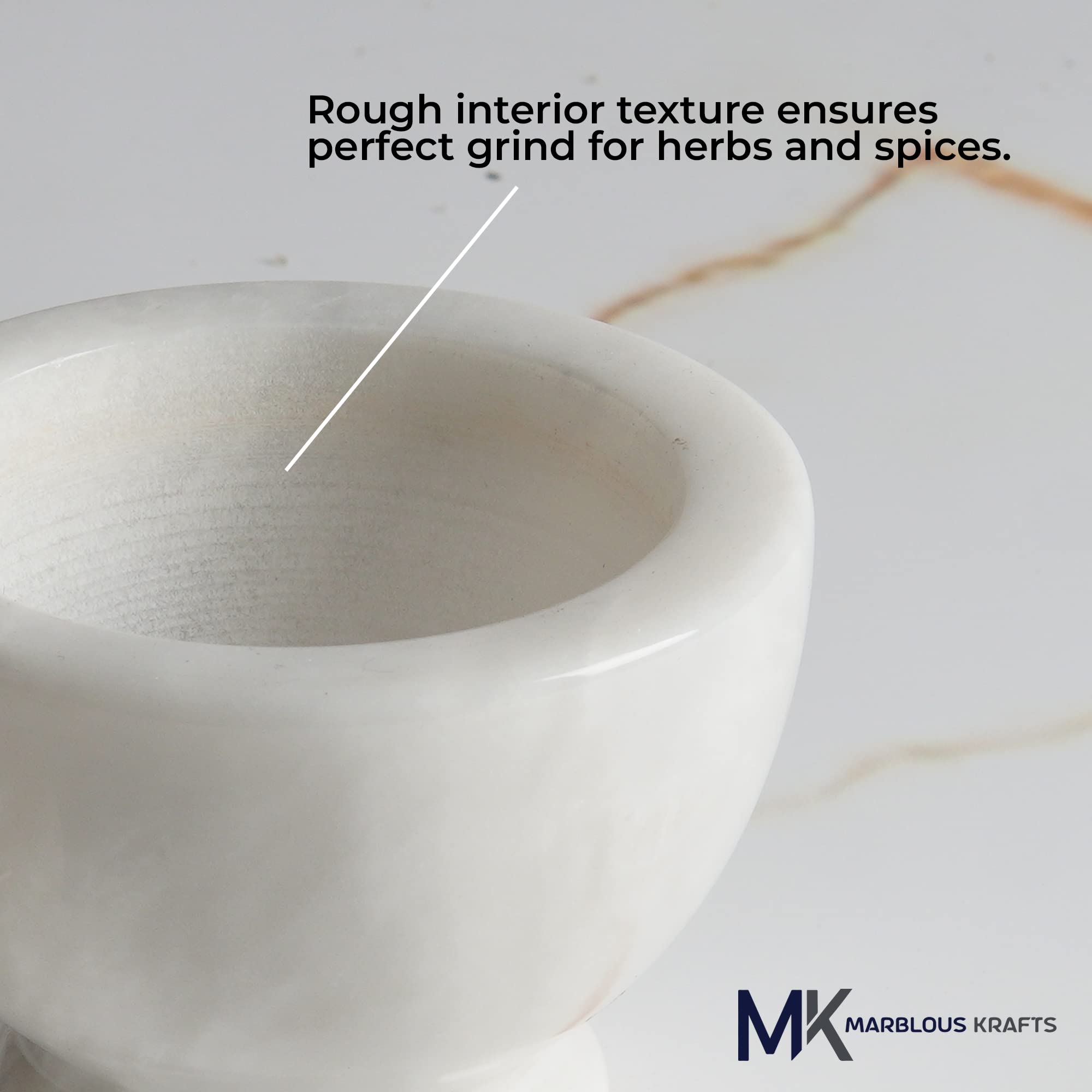 Large Marble Mortar And Pestle Set 4X4.5 Inches For Kitchen | Marble Spice Crusher Mortar And Pestle. Small Mortar And Pestle