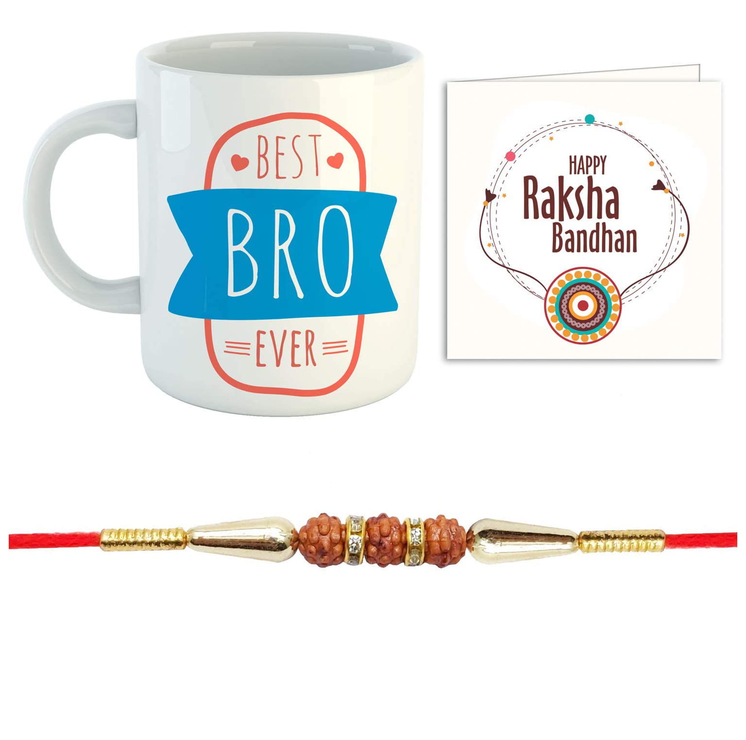 YouBella Rakhi, Mug and Greeting Card Combo for Brother (MultiColour) (YBRK_97)