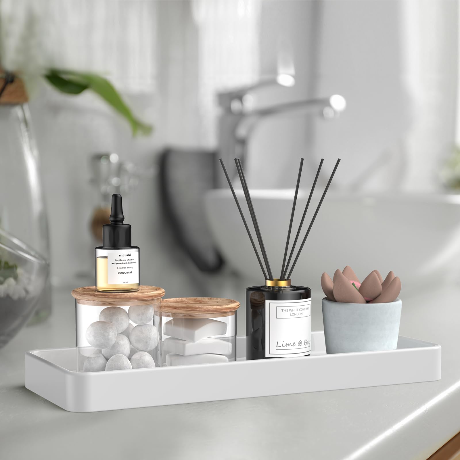 Gurygo 2 Pack 12'' Countertop And Vanity Tray - Kitchen Tray For Soap Bottles - Rectangular Vanity Tray For Bathroom - Vanity Tr