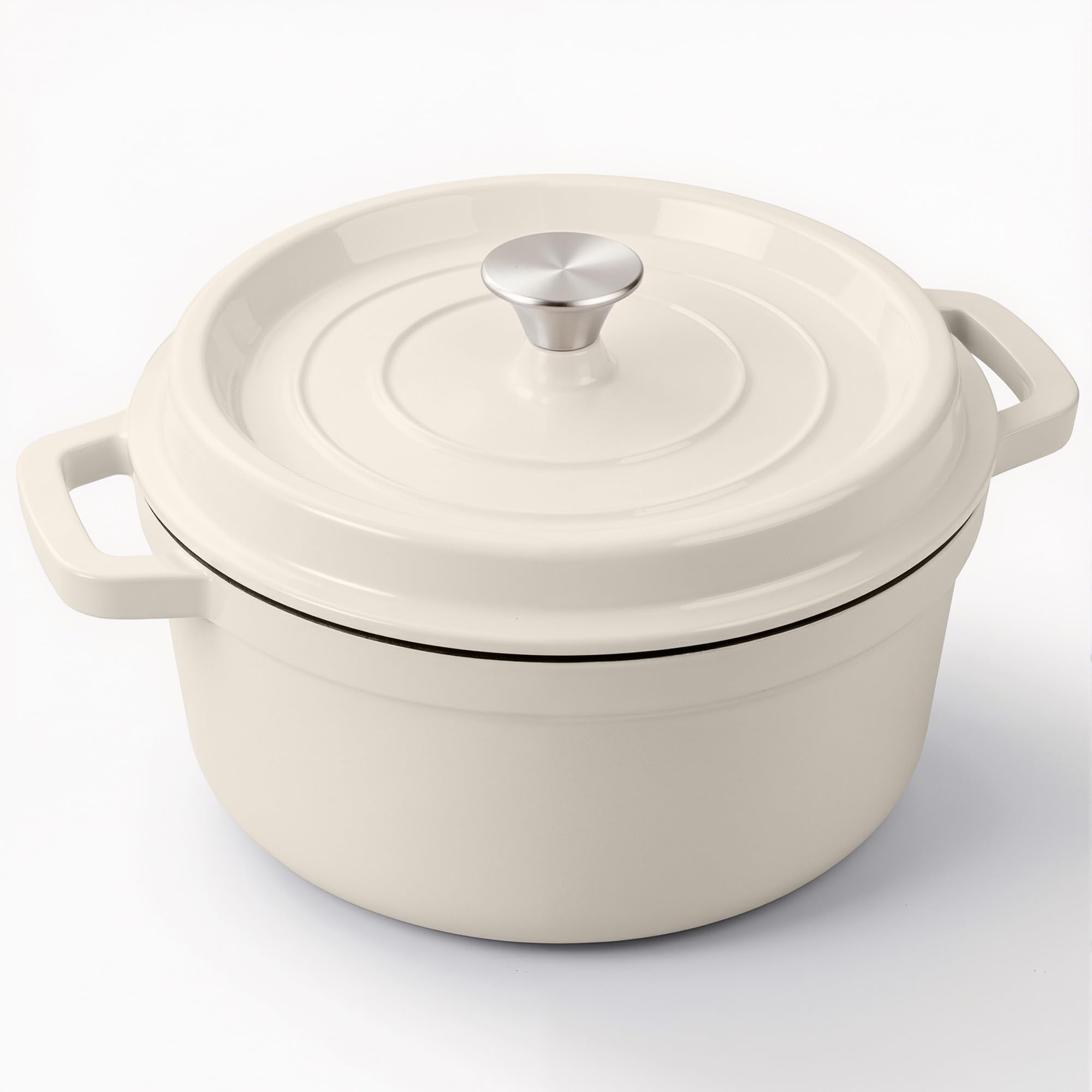 Miereirl 6.5 Qt Enameled Dutch Oven Pot With Lid, Cast Iron Dutch Oven With Dual Handles For Bread Baking, Cooking, Non-Stick En