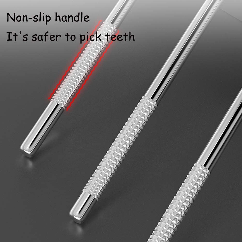 5 Pieces 2 Set Portable Metal Toothpicks,Pocket Titanium Toothpick Stainless Steel Toothpick Reusable Toothpicks Holder For Outd