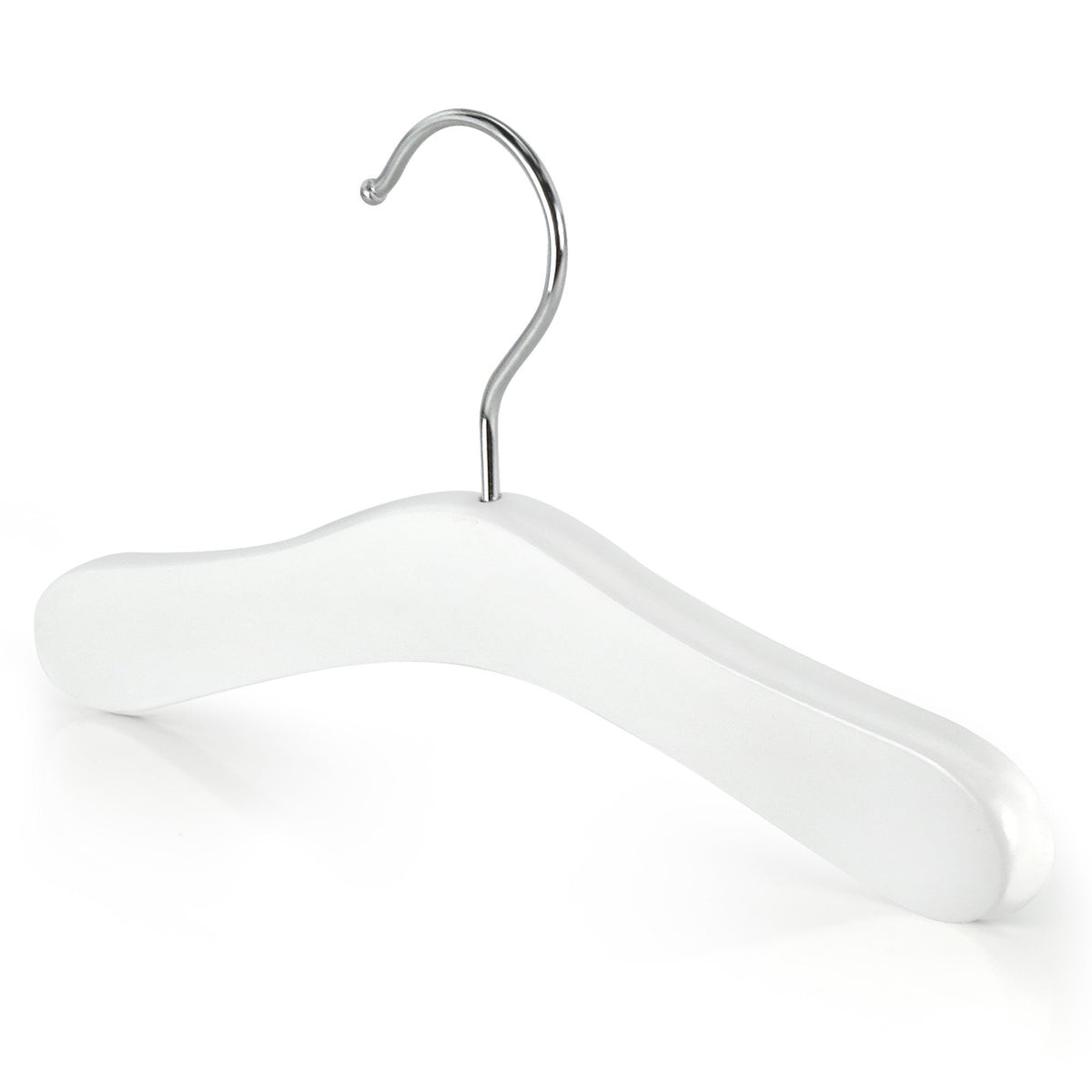 Hangerworld Pack Of 12 White Wooden Toddler And Baby Hangers For Nursery, Size 9.8Inch With Swivel Hook