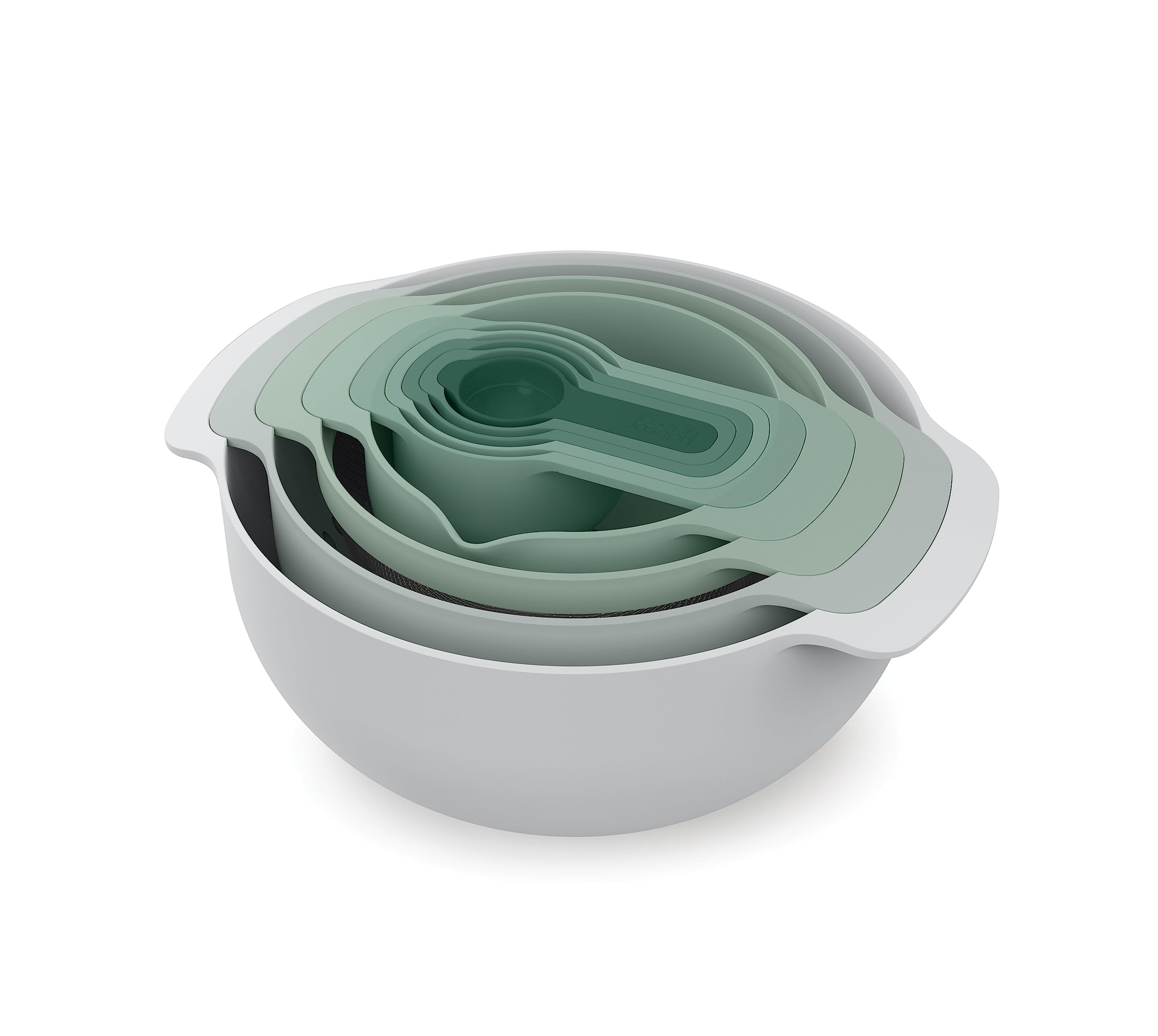 Joseph Joseph Nest 9 Plus, 9 Piece Compact Food Preparation Set With Mixing Bowls, Measuring Cups, Sieve And Colander, Editions