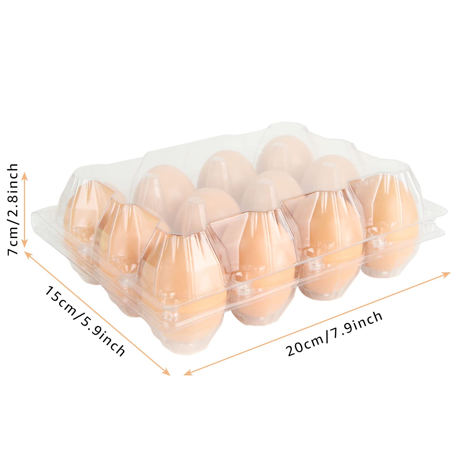 Plastic Egg Cartons Bulk, 40 Packs Empty Clear Plastic Egg Cartons To 12 Eggs, Reusable Chicken Egg Cartons For Family Pasture C