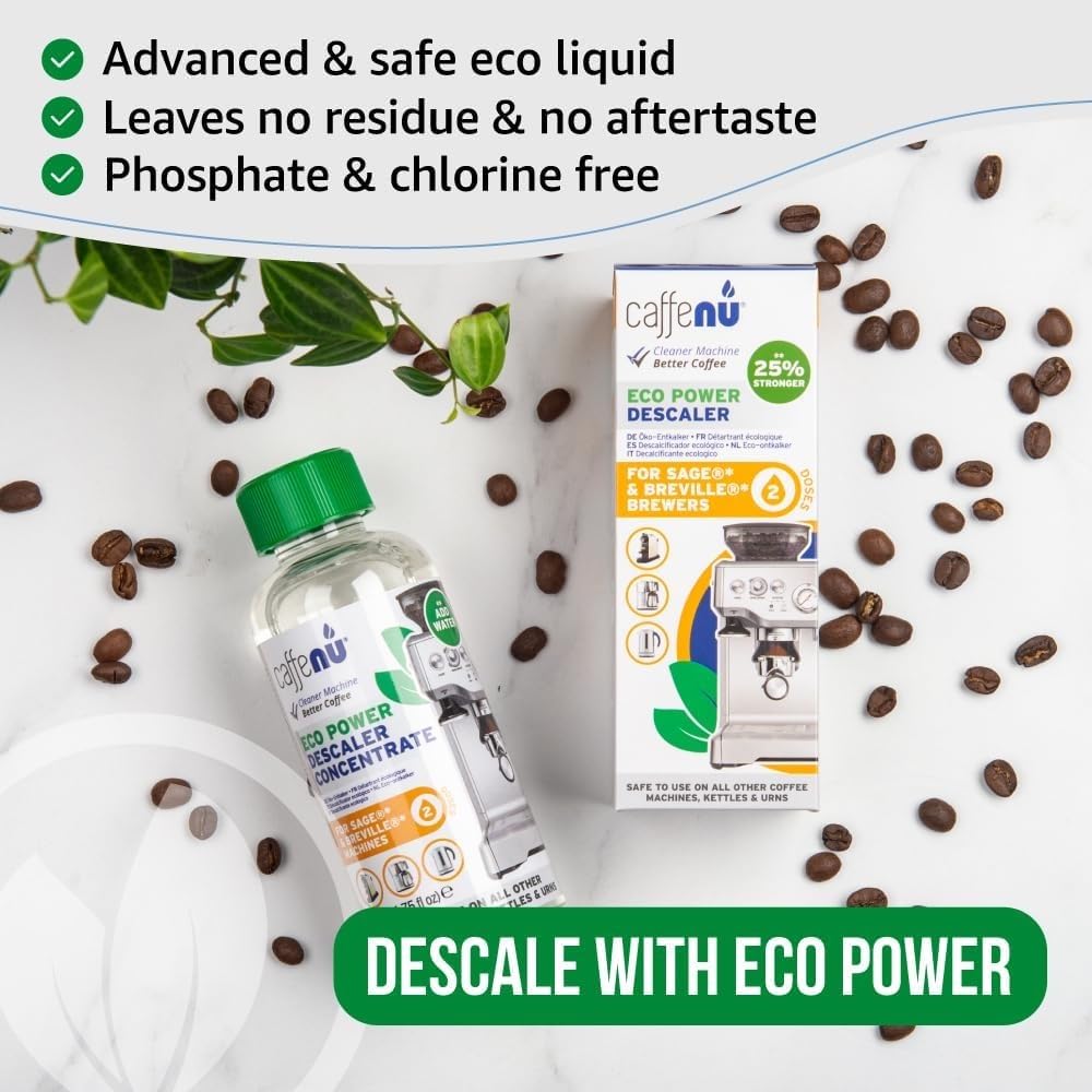 Breville Compatible Descaling Solution. Bottle Of Descaler Solution. Descaling Kit Removes Limescale For Hotter Coffee. 2 Uses D