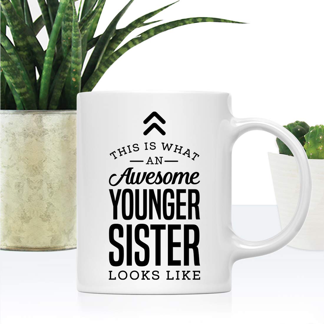 Andaz Press 11oz. Ceramic Coffee Tea Mug Gift, This is What an Awesome Younger Sister Looks Like, 1-Pack, Birthday Gift Ideas Co