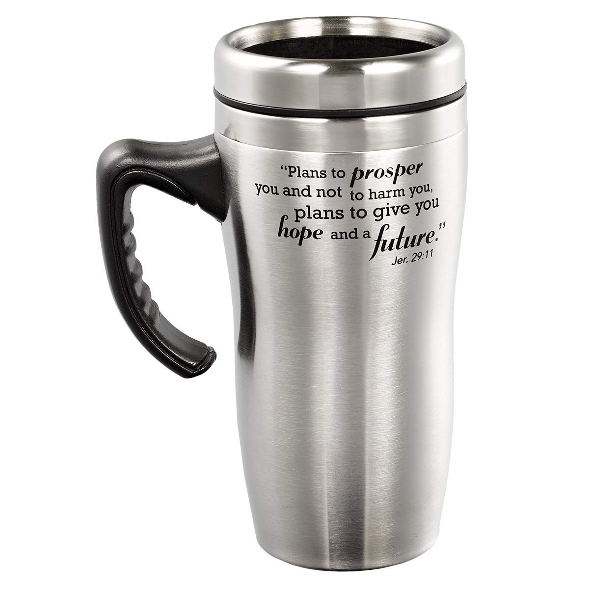 Christian Art Gifts Stainless Steel Double-Wall Vacuum Insulated Travel Mug 16 Oz Tumbler And Coffee Cup With Lid And Handle Bpa