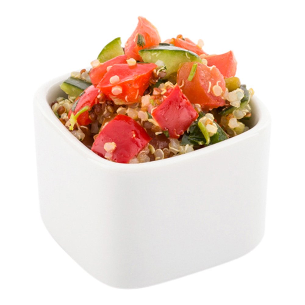 Restaurantware 4.5 Ounce Appetizer Dishes 10 Medium Tasting Dishes - Oven-Safe Microwave-Safe White Porcelain Square Ramekins Se