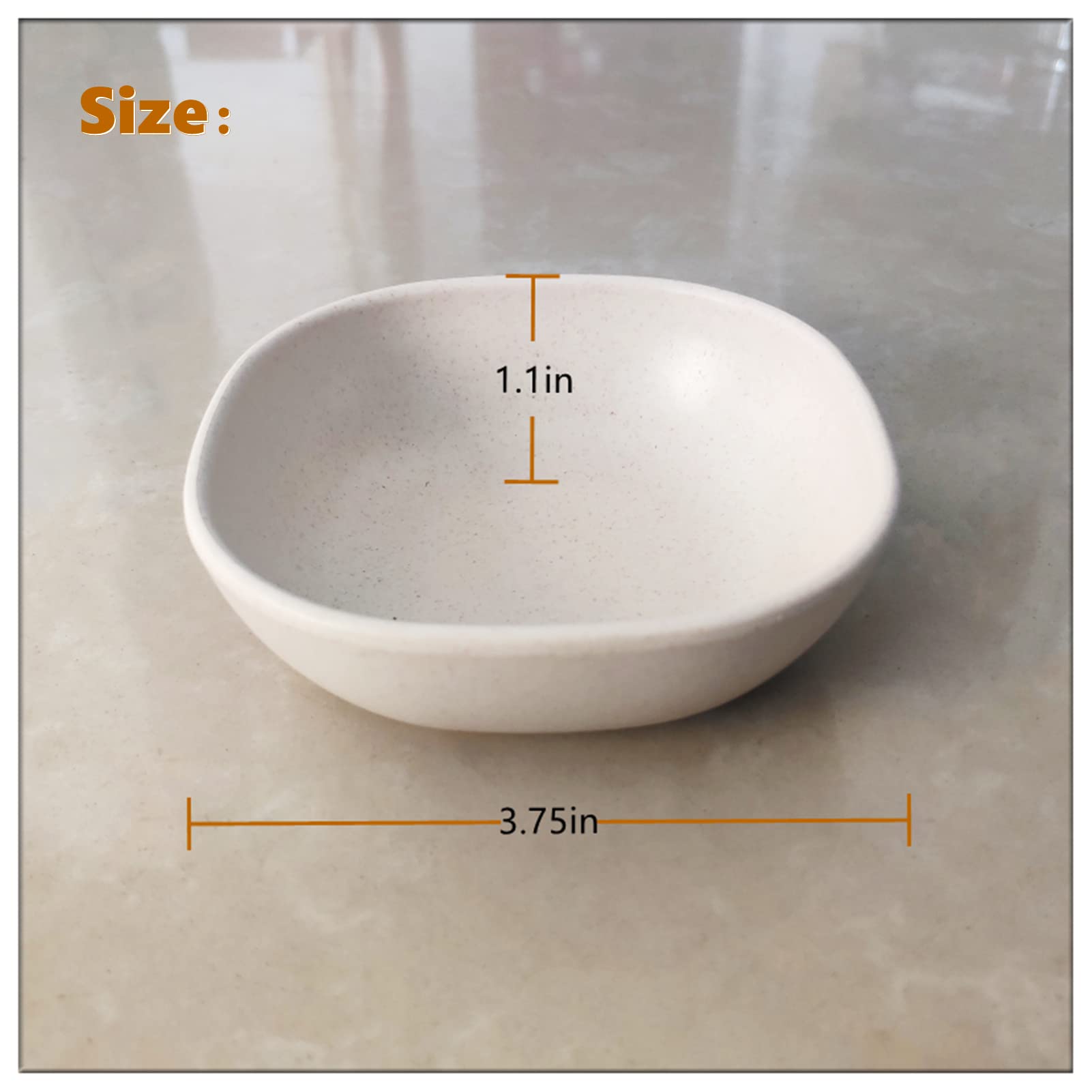 Lomoker 4.5 Oz Bamboo Fiber Pinch Bowls, 3.75'' Small Dessert Bowls, Snack Bowls, Prep Bowls, Dipping Sauce Cups, Dishwasher & M