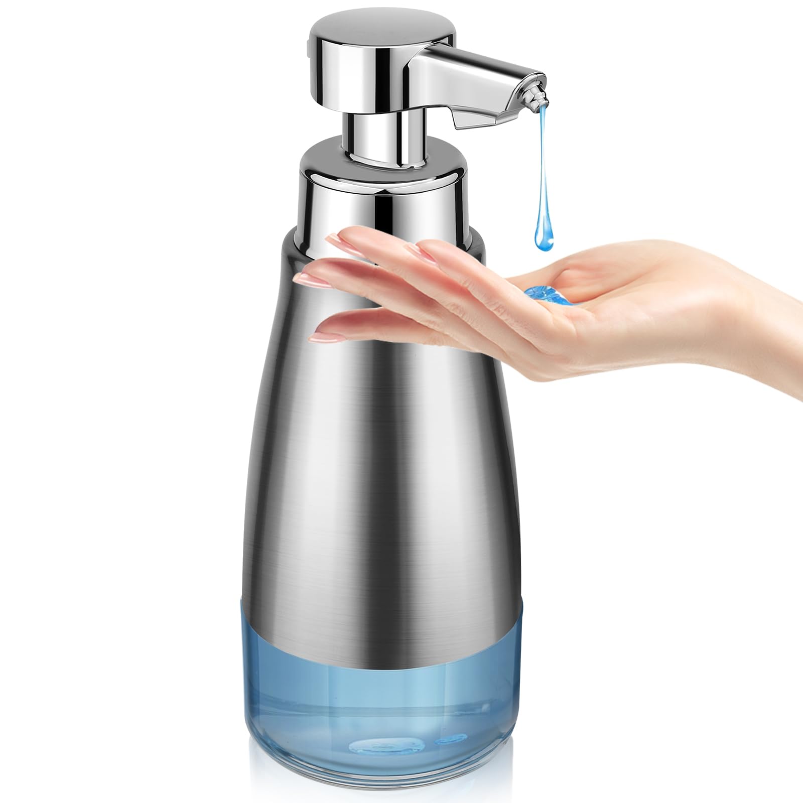 Blancel Automatic Soap Dispenser Touchless Stainless Steel Auto Liquid Hand Dish Soap Dispenser 3-Level Adjustable Hands Free El