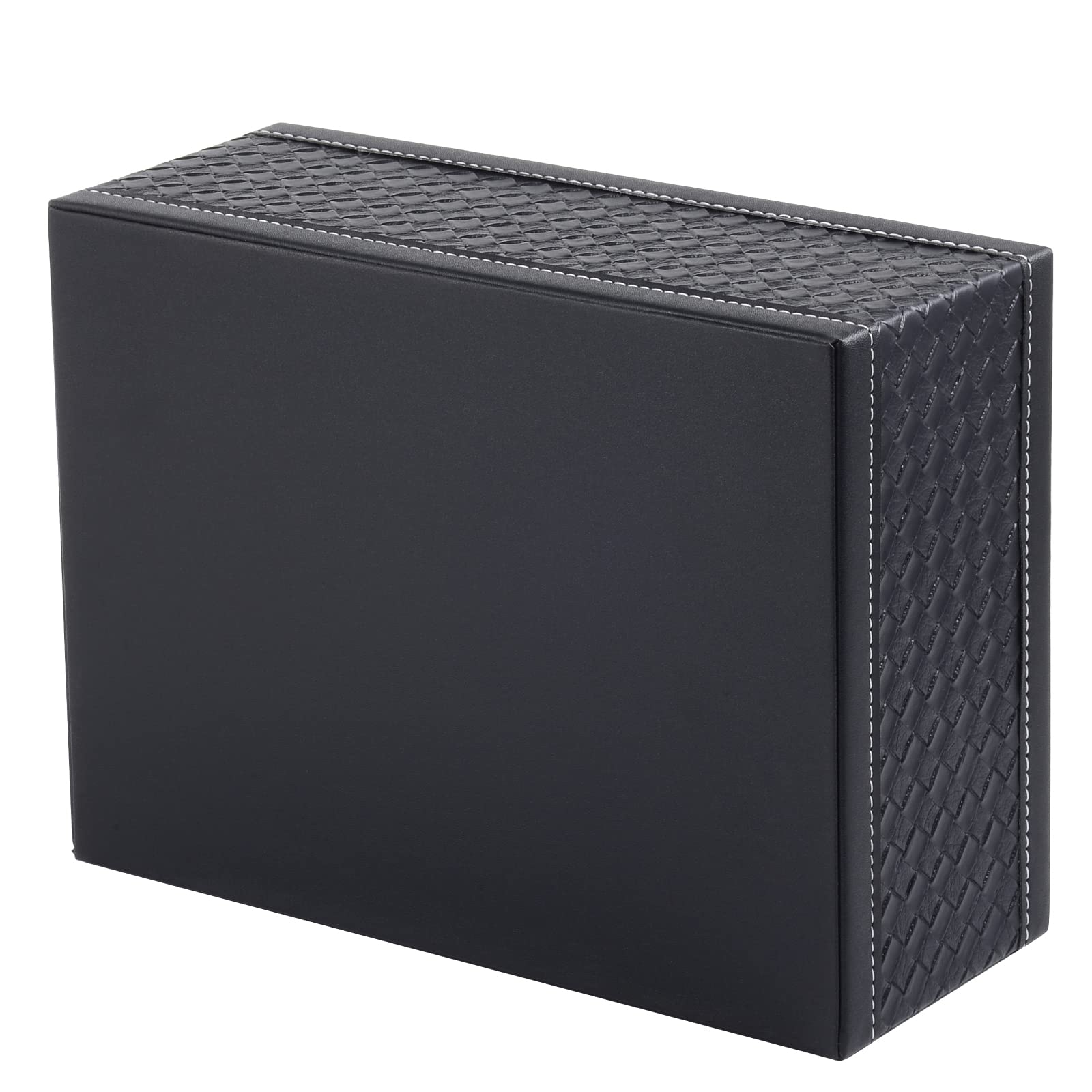 Xnone Tissue Box Cover Rectangle Black Kleenex Box Holder Pu Leather Facial Tissue Organizer,Multifunctional Remote Control Stat