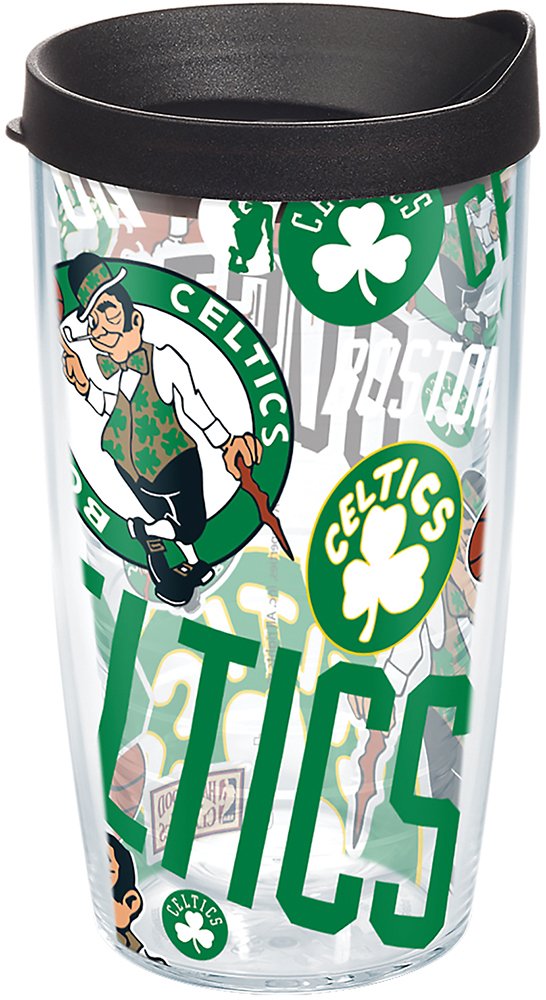 Tervis Plastic Made in USA Double Walled NBA Boston Celtics Insulated Tumbler Cup Keeps Drinks Cold & Hot, 16oz, All Over