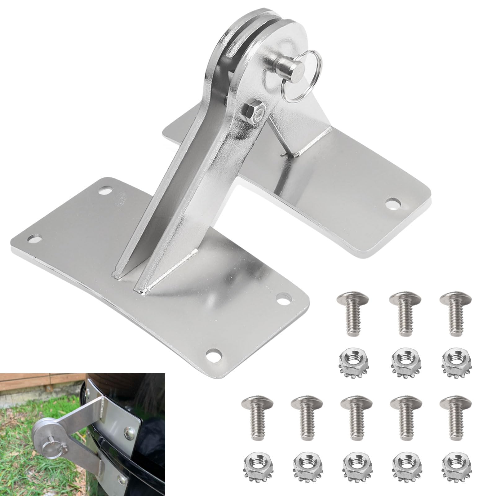 Stainless Hinge Gasket Kit Compatible with Weber Smokey Mountain WSM Smoker Grill 18.5 22.5 Smoker G-rill One Touch BBQ Quick Re