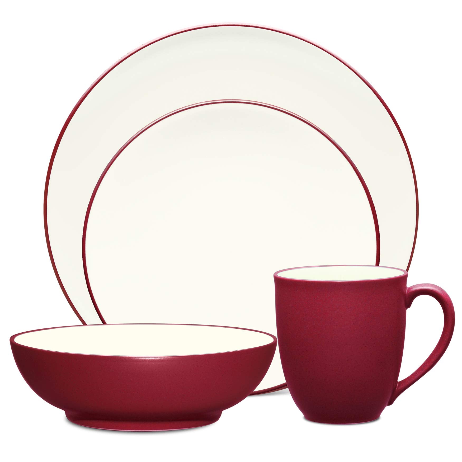 Noritake Colorwave Raspberry 4-Piece Coupe Place Setting, Service for 1
