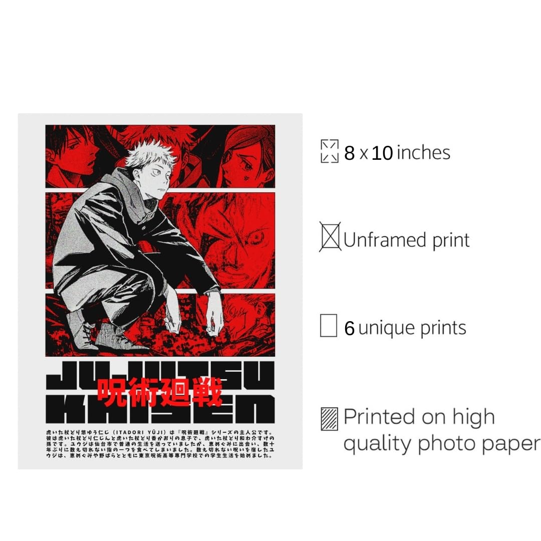 Ouroboros Art & Design - Jjk Sorcery Showdown: Jujutsu Kaisen Anime Poster Set - Manga Art - Anime Poster - Yuji Itadori - Gojo