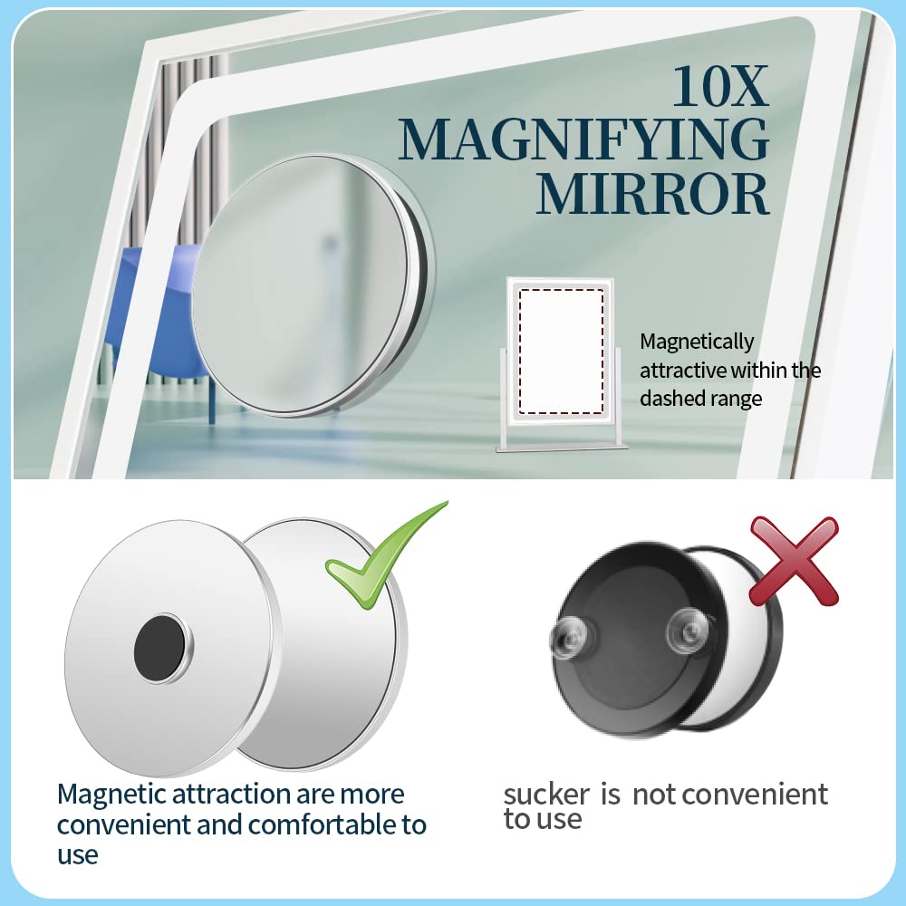 Brightinwd Lighted Makeup Mirror, Hollywood Vanity Mirror With Lights, Touch Control 3 Color Lighting Modes For Bedroom, Detacha