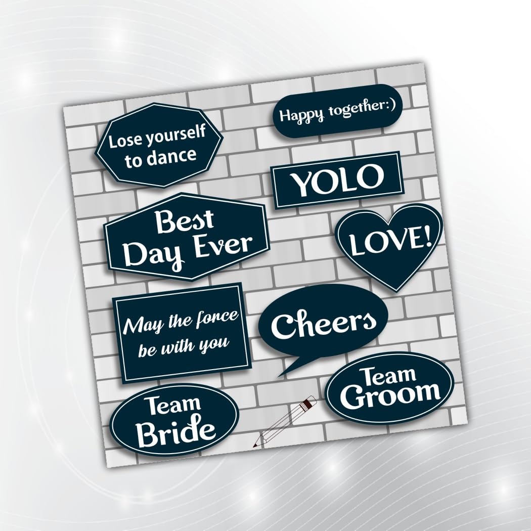 PartyStuff Props  Wedding Speech Bubbles 7 (9 Piece)