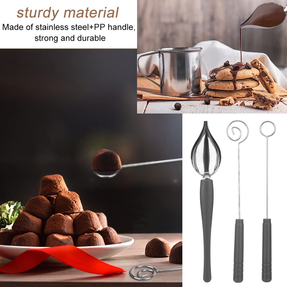 2 Pcs Drawing Decorating Spoon Set,3 Pcs Candy Dipping Tools Chocolate Dipping Fork Spoons Set Stainless Steel Chief Art Pencil