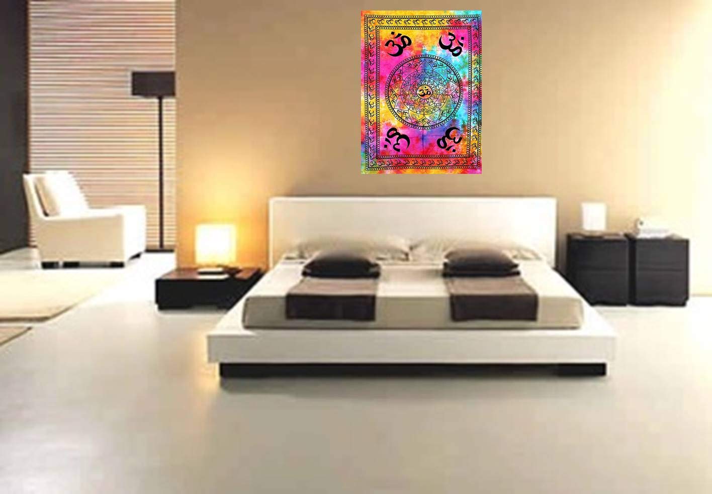 Purpledip Cotton Wall Poster 'Om, The Sound Of Vedas': Bohemian Wall Hanging (20036)