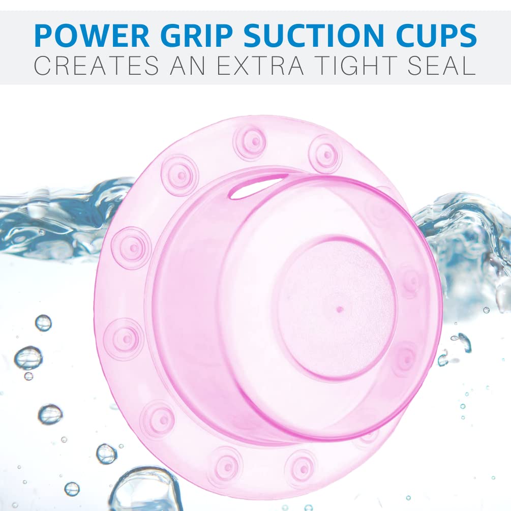 SlipX Solutions Bottomless Bath Drain Cover | 4" Pink Water Stopper Plug | Spa & Bath Essentials for Women | Model 30717-1