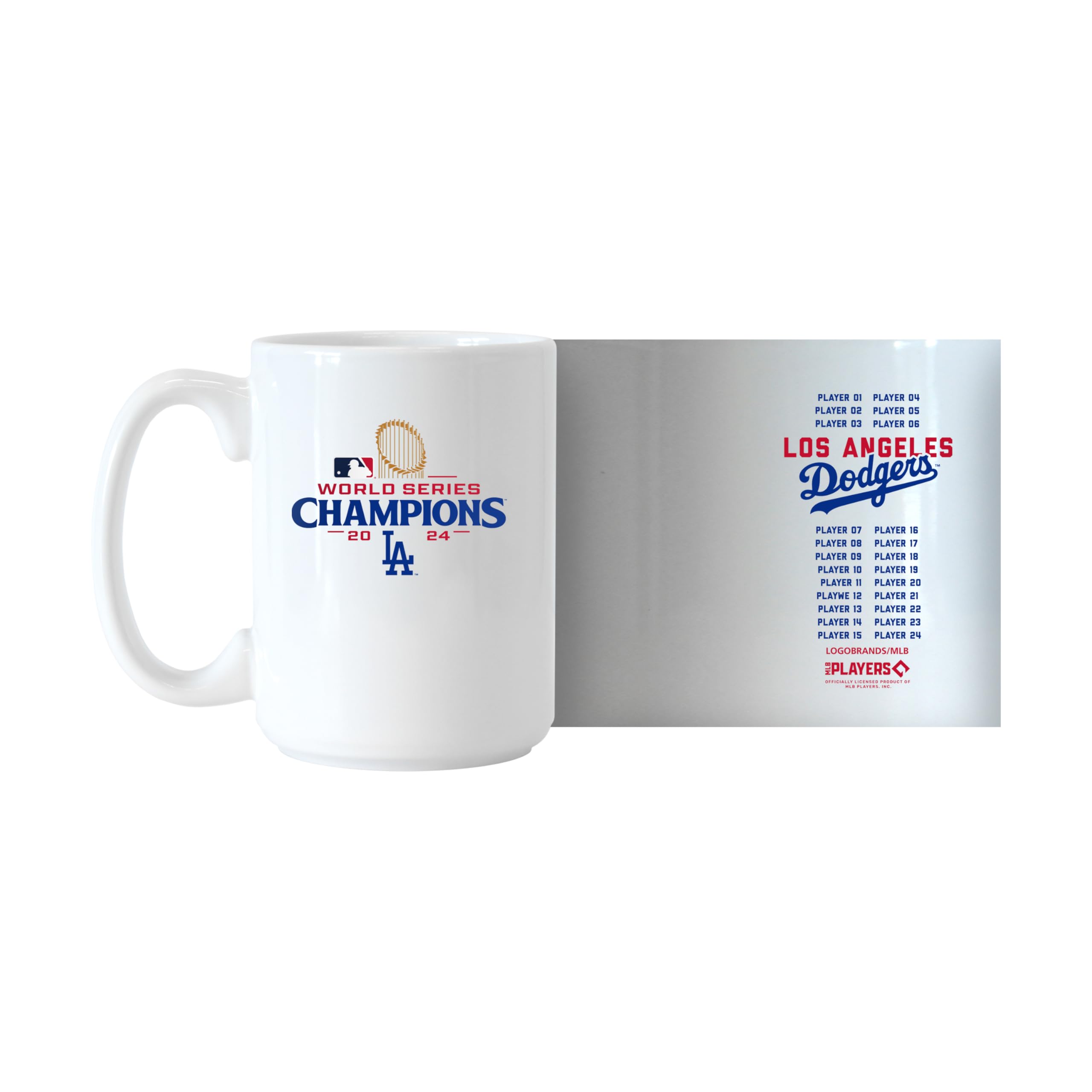 Logo Brands Los Angeles Dodgers 15 oz Ceramic Coffee Mug - White - 2024 World Series Champions - Model C4874-C15M-LDLRA2