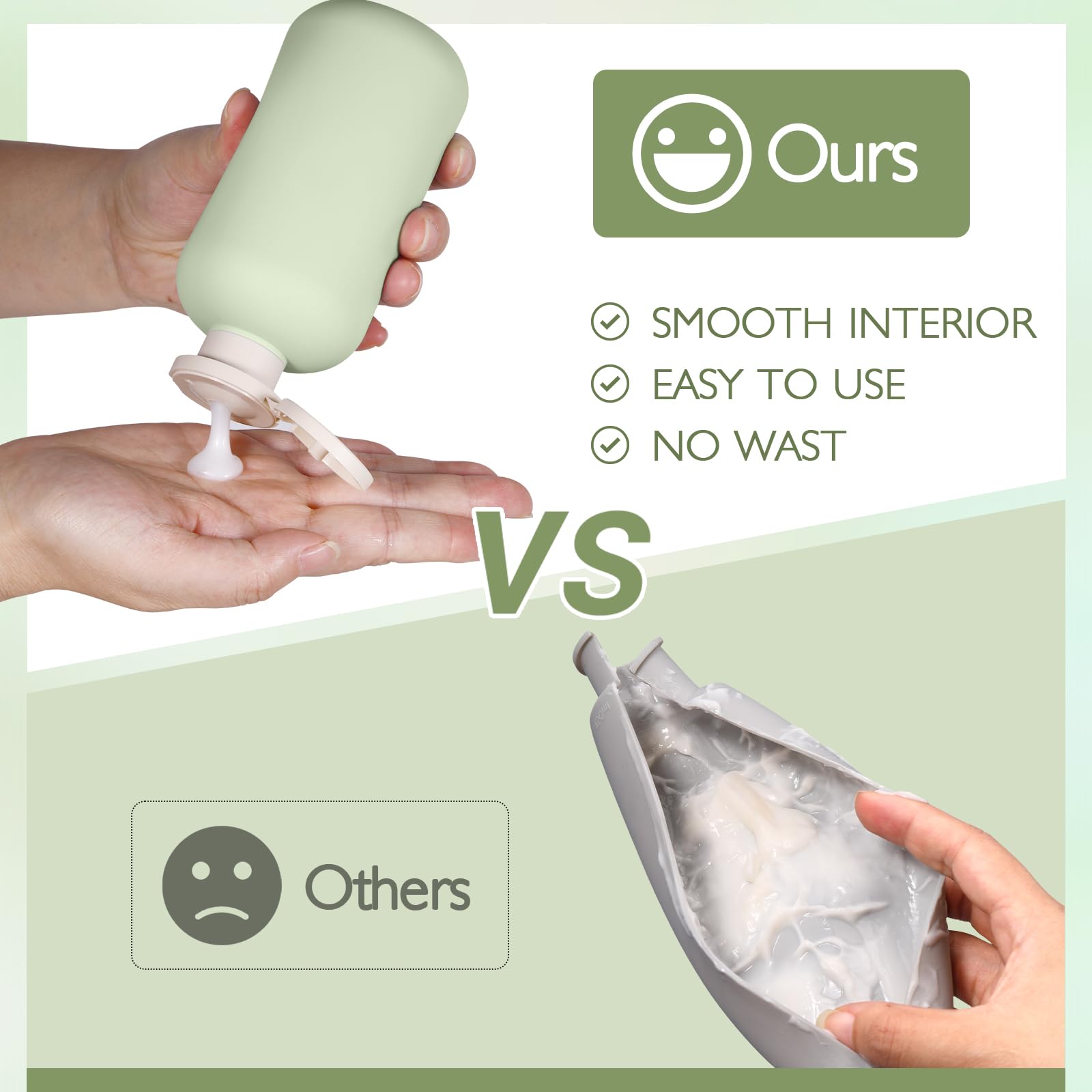 10 Oz Travel Refillable Shampoo And Conditioner Bottles, Travel Bottles For Toiletries, Plastic Squeeze Bottles With Flip Cap Fo