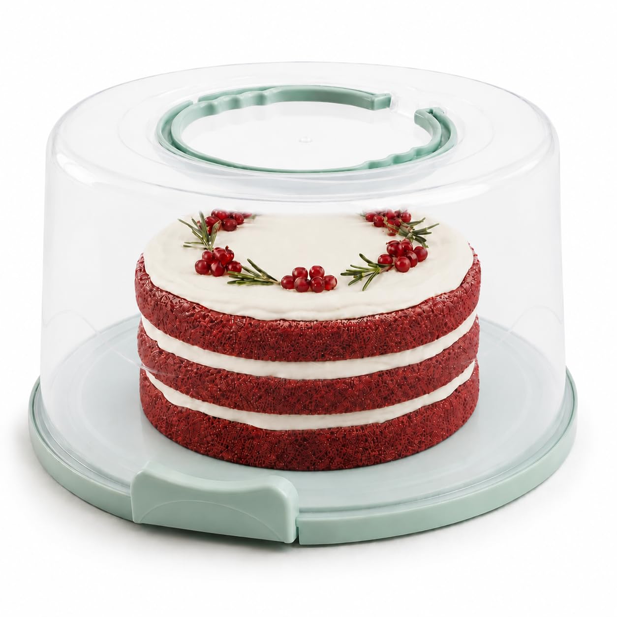 EXTRA LARGE & EXTRA STURDY Cake Carrier, Cake Stand with Lid and Foldable Handles  Multifunctional Serving Platter and Cake Pla