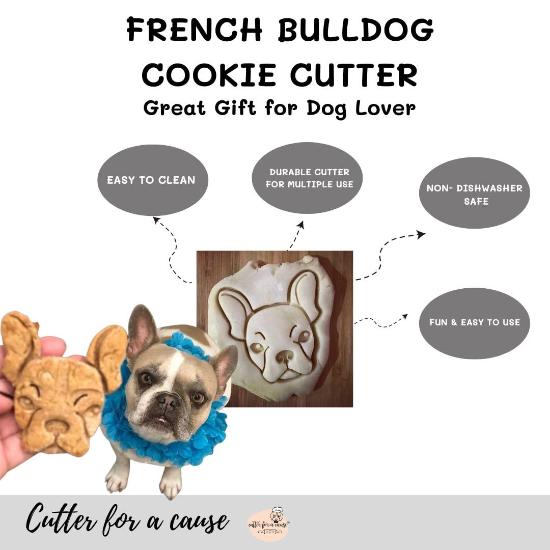 French Bulldog Cookie Cutter And Dog Treat Cutter - Face - 3 Inch