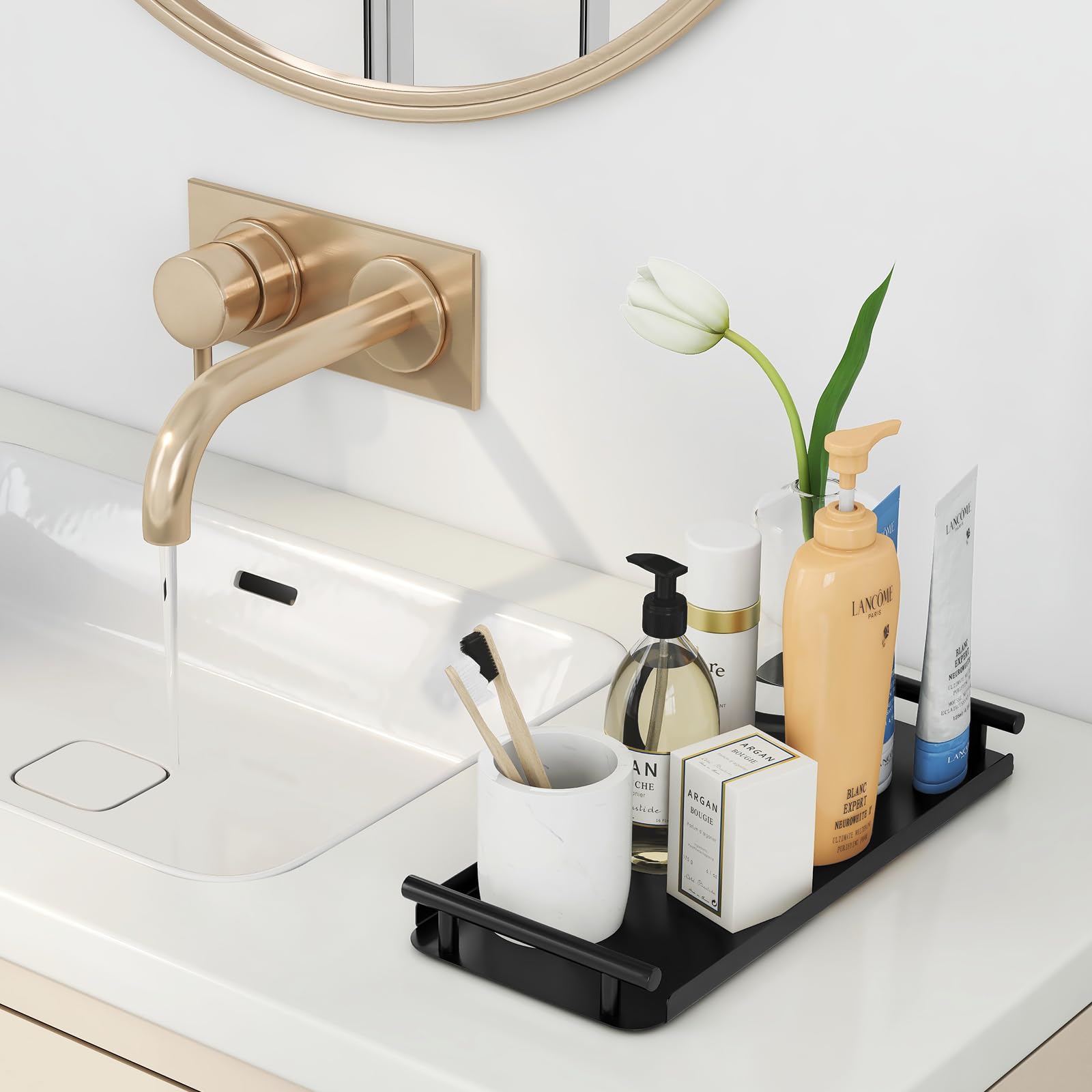 Feilern Toilet Paper Basket, Stainless Steel Toilet Tank Tray With Handle For Organizing - Toilet Paper Basket Storage For Toile