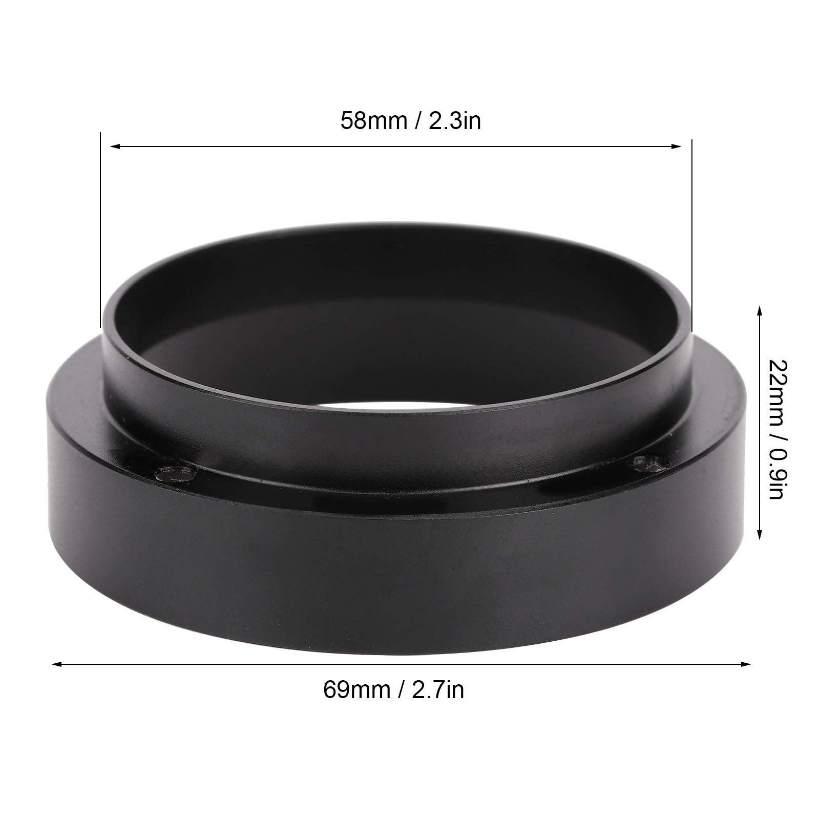 Dosing Rings Aluminum Coffee Powder Dosing Rings Funnel With Magnetic Replacement Coffee Maker Accessory Black(58Mm)