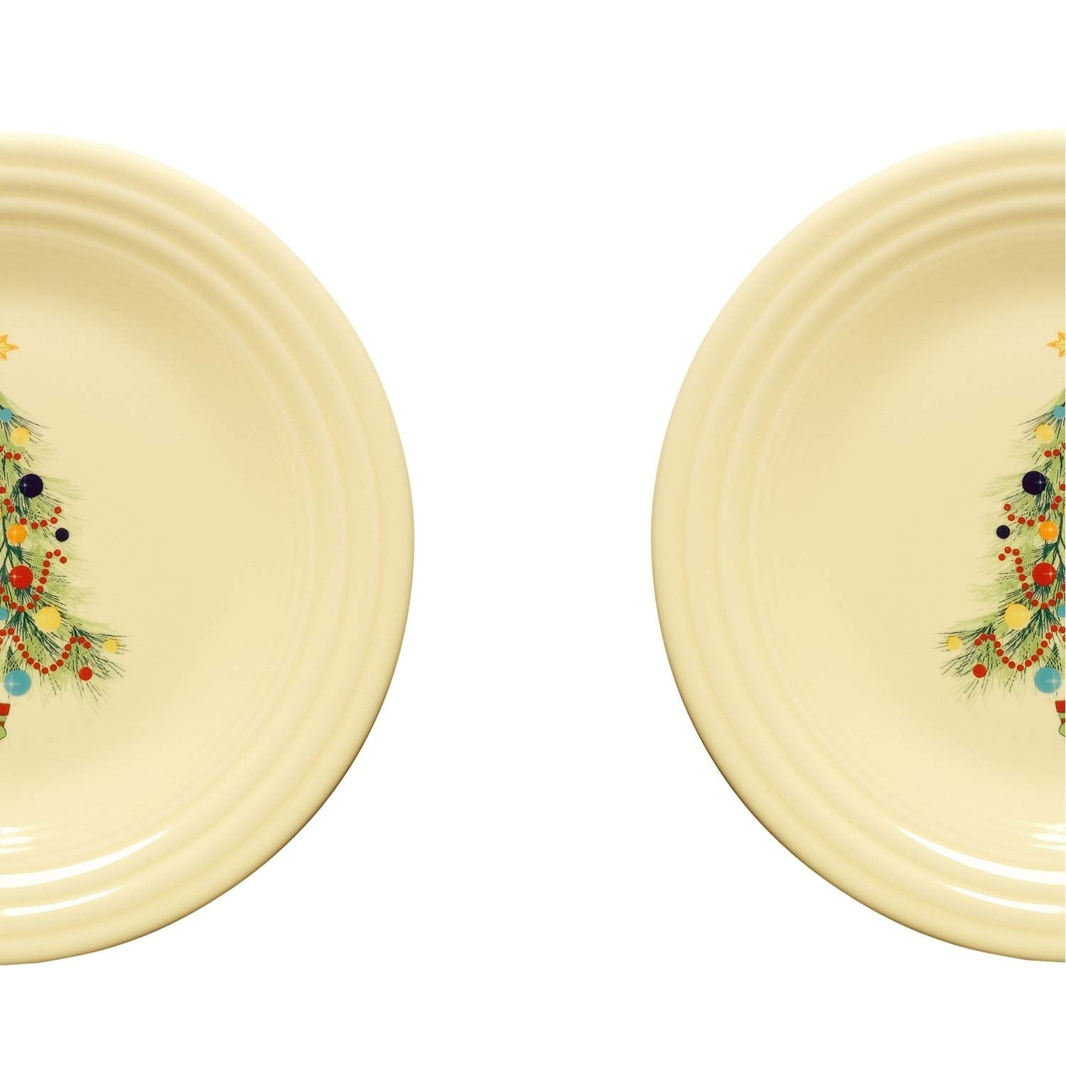 Homer Laughlin Fiesta 9-Inch Luncheon Plate, Ivory Christmas Tree Design, Model 4659051