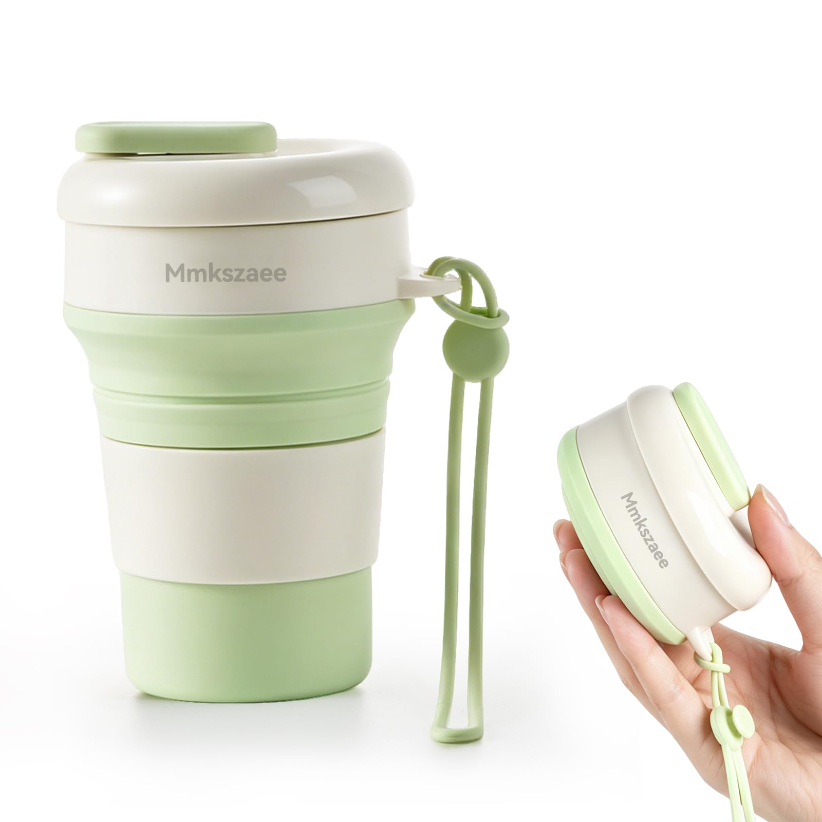 Mmkszaee Collapsible Silicone Water Bottle, Leakproof for Travel Camping