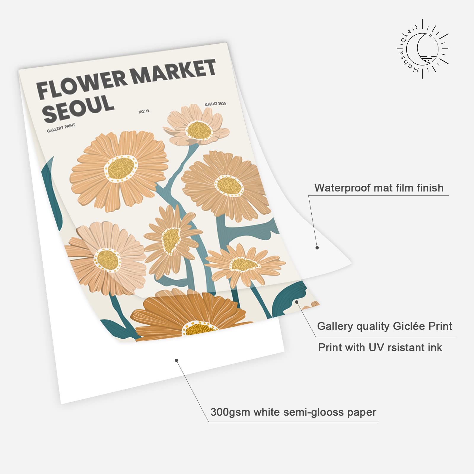 Habseligkeit Van Gogh Wall Art Prints, Flower Market Wall Art Prints, Matisse Posters For Room Aesthetic Unframed, 11X14In, Set