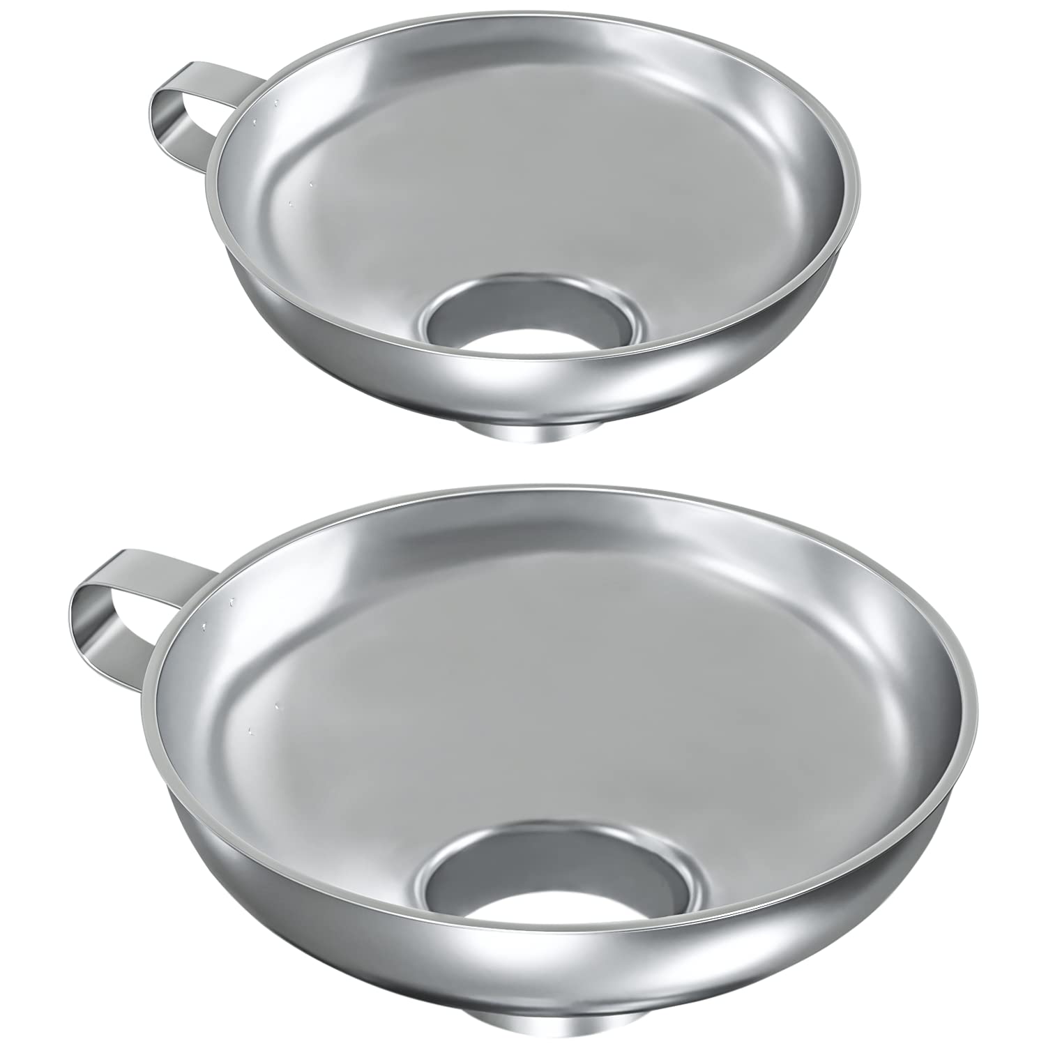Wide Mouth Stainless Steel Canning Funnel - For Wide And Regular Mason Jars, Food Grade Funnel Canning Supplies Set, 2 Pack