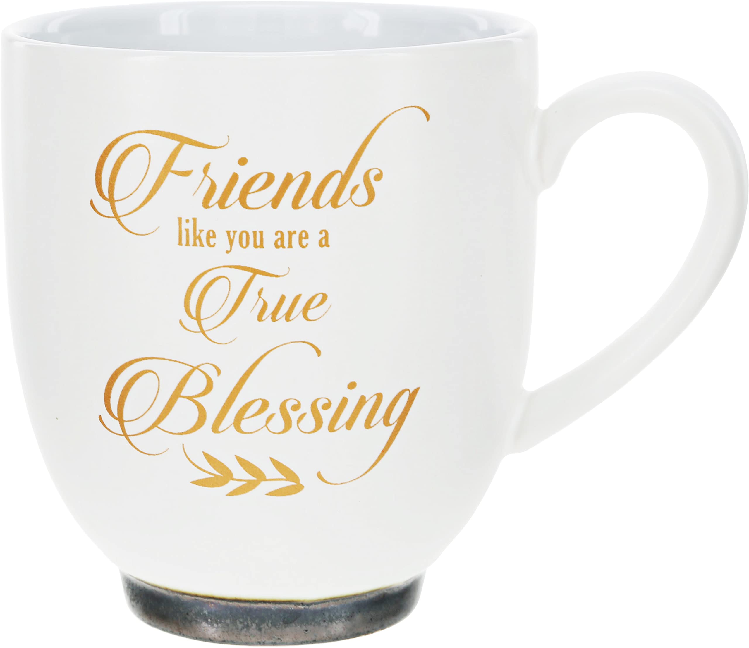 Pavilion Gift Company Friends Like You are A True Blessing 15.5oz Stoneware Coffee Cup Mug, 15.5 oz, White