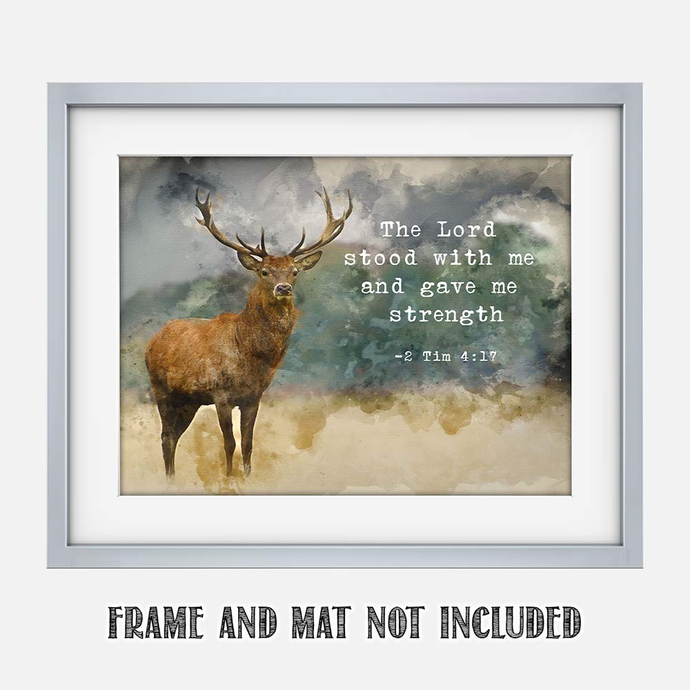 Tj Originals - For God Has Not Given, The Lord Stood With Me, 2 Timothy, Christian Bible Quote, Bible Verse Wall Print, Unframed