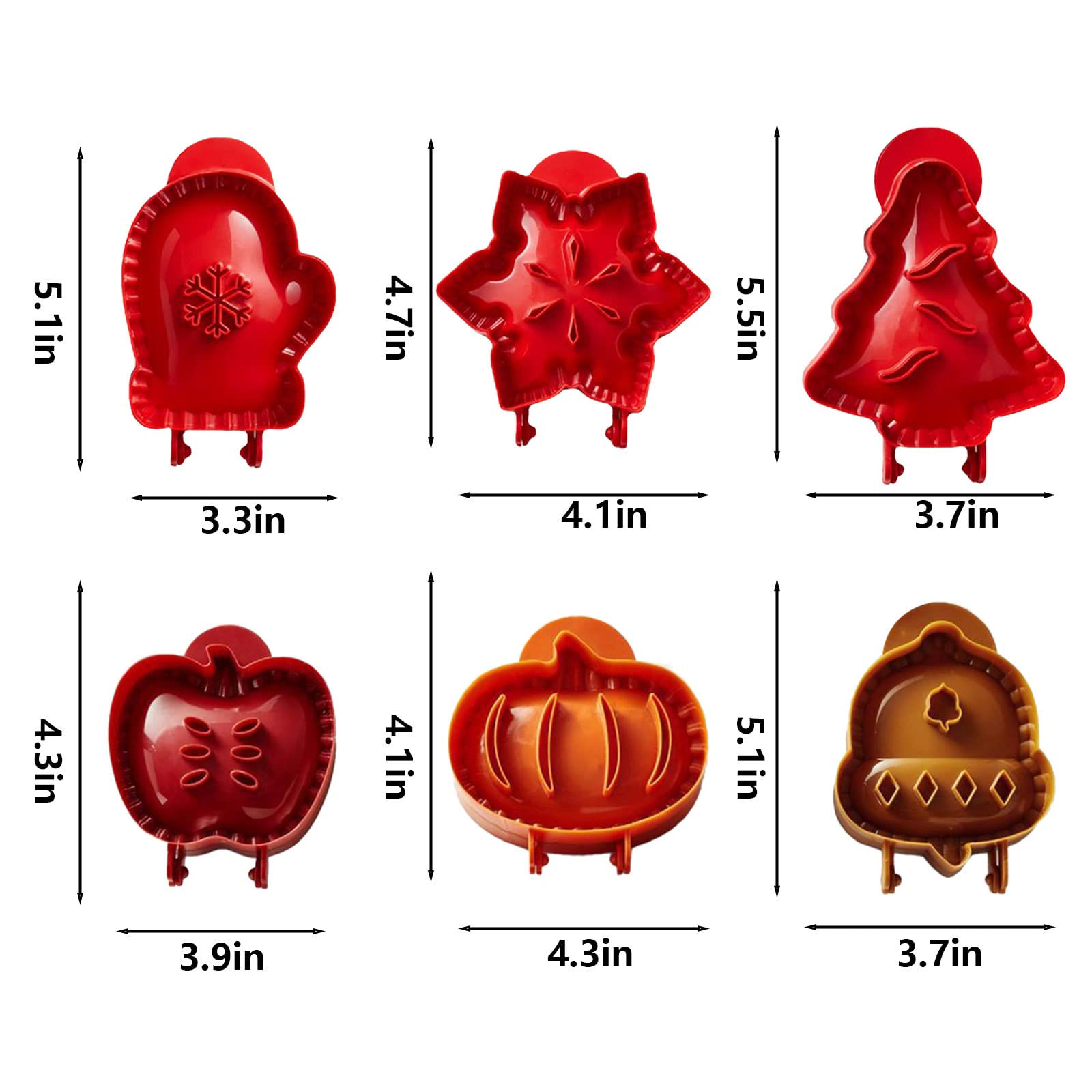 6Pcs Hand Pie Molds For Baking Mini Pie Maker For Christmas Party Baking Supplies Party Dough Presser Pocket Pie Molds