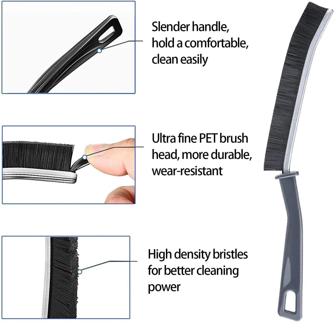 3Pcs Gap Cleaning Brush, Multi-Purpose Door Window Track Deep Cleaning Brush Supplies,Bathroom Gap Cleaning Brush, Clean The Dea