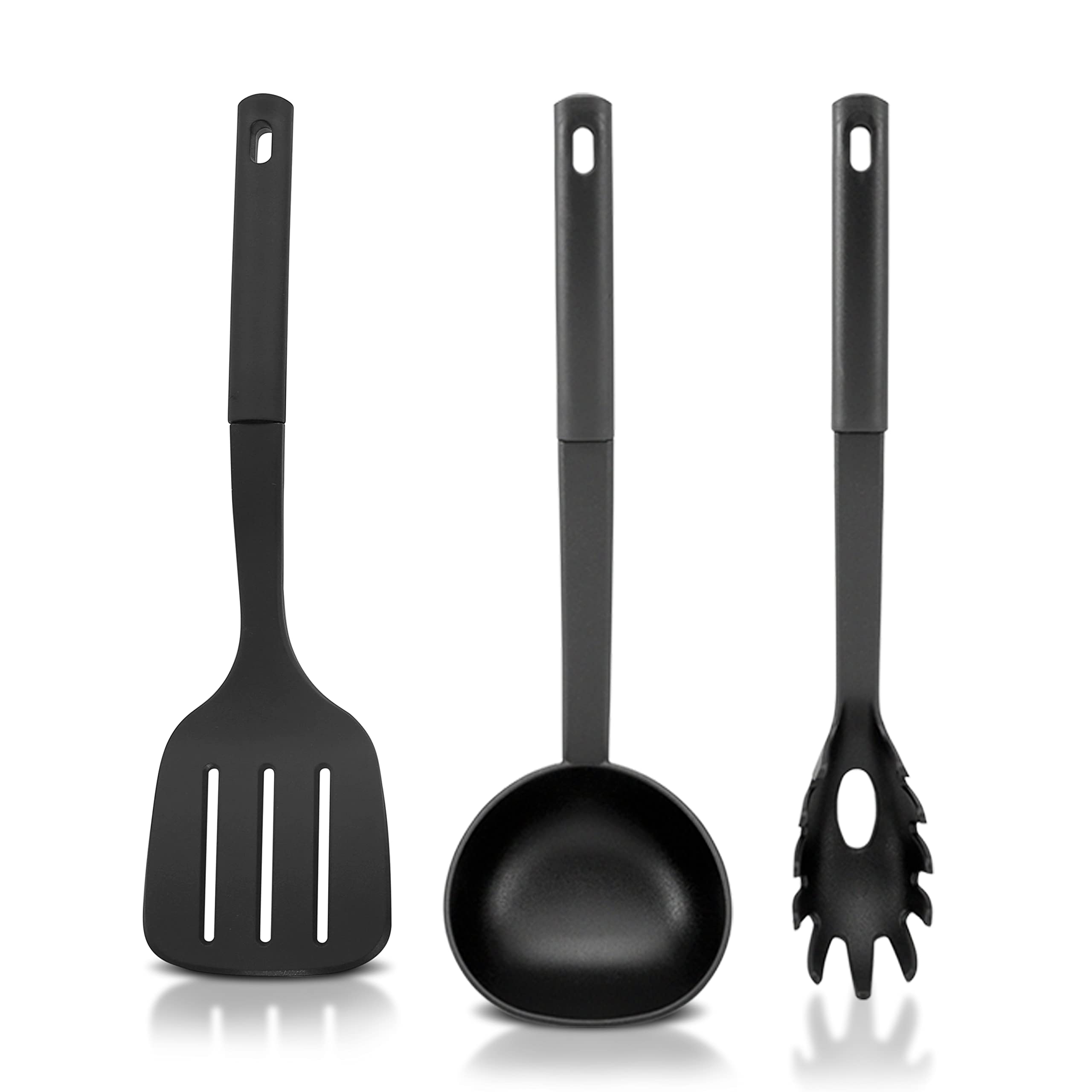 NutriChef Kitchen Cooking Utensils Set  Includes Soup Ladle, Pasta Fork, and Spatula (Works with Model: NCCWA13)