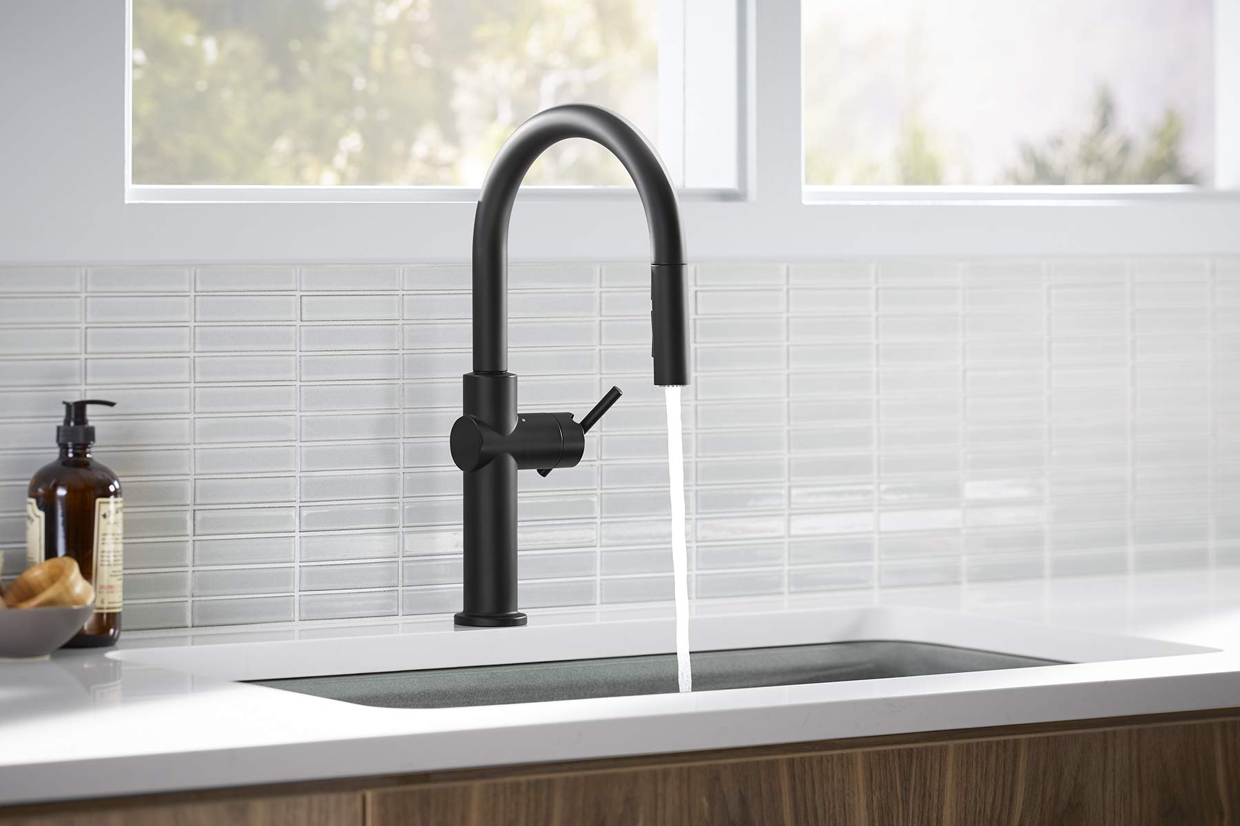 Kohler 22974-Wb-Bl Crue Touchless And Voice Activated Kitchen Sink Faucet With Pull Down Sprayer, Kitchen Sink Faucet With Motio