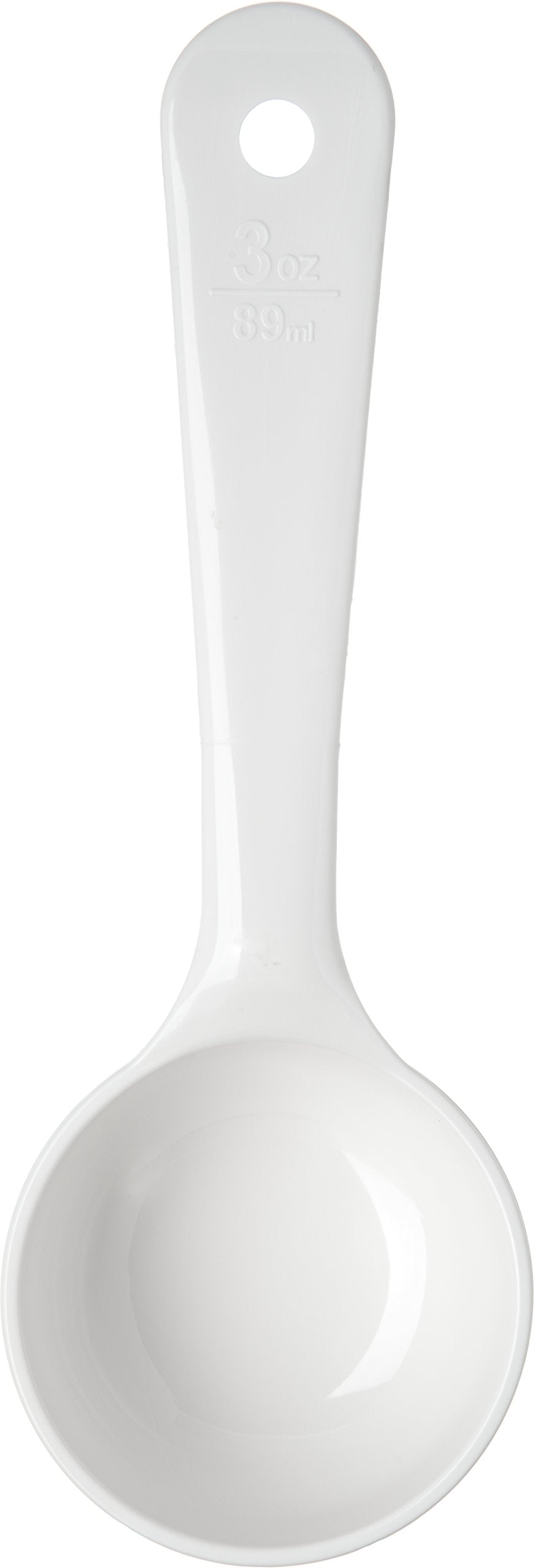 Carlisle Foodservice Products Measure Miser Solid Measuring Spoon With Short Handle, 3 Ounces, White (Pack Of 12)