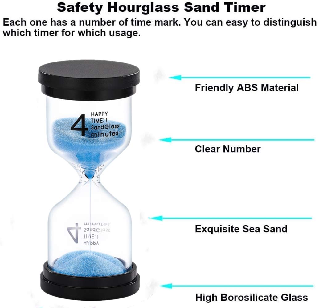 Suliao Hourglass 4 Minute Sand Timer:Colorful Sand Clock, Small Purple 4 Min Sand Watch, Plastic Hour Glass Sandglass For Kids,