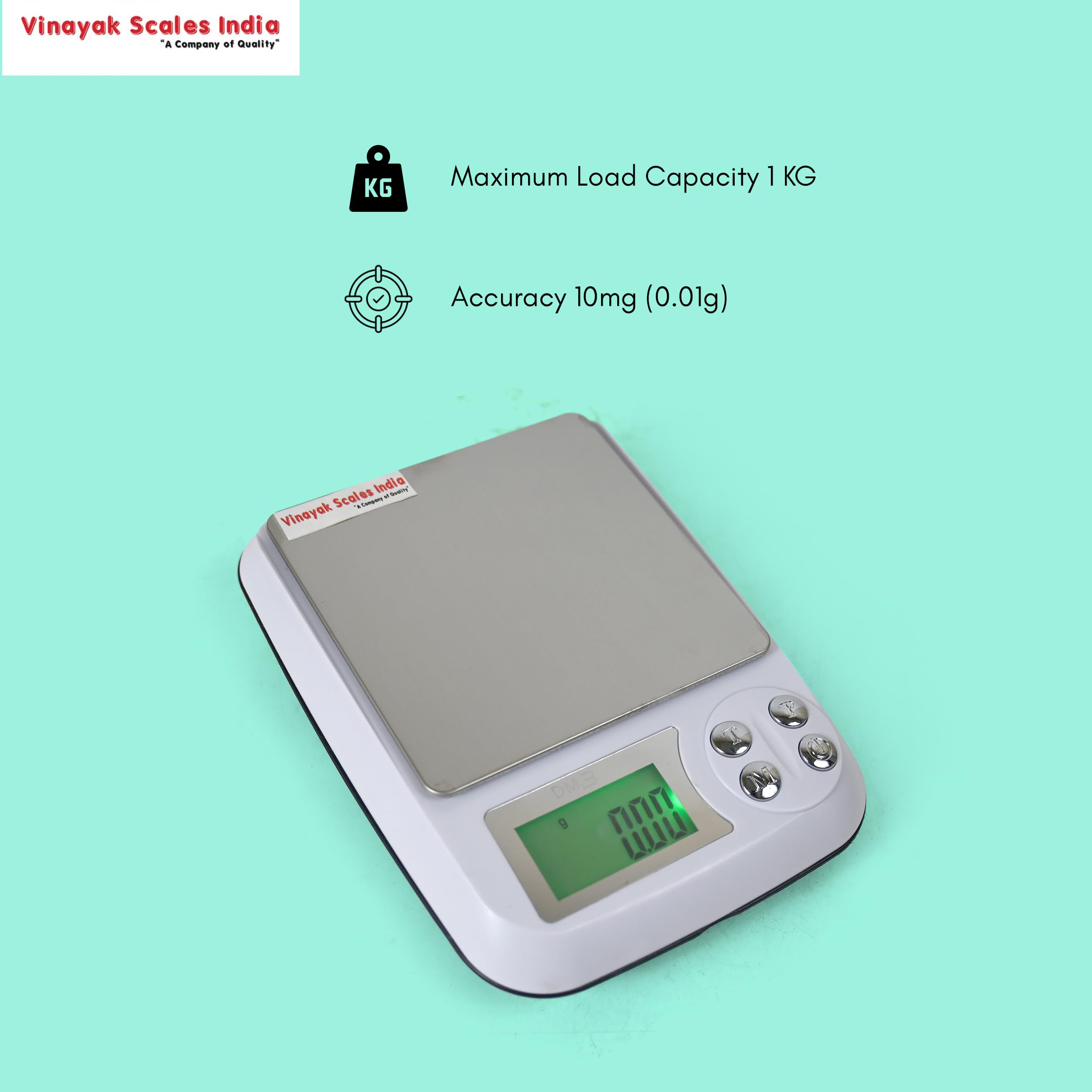 Vinayak Scales India Jewellery Weighing Scale-1000G X 0.01G(10Mg) Digital Gold Weight Machine With High-Accuracy For Homes & Lab