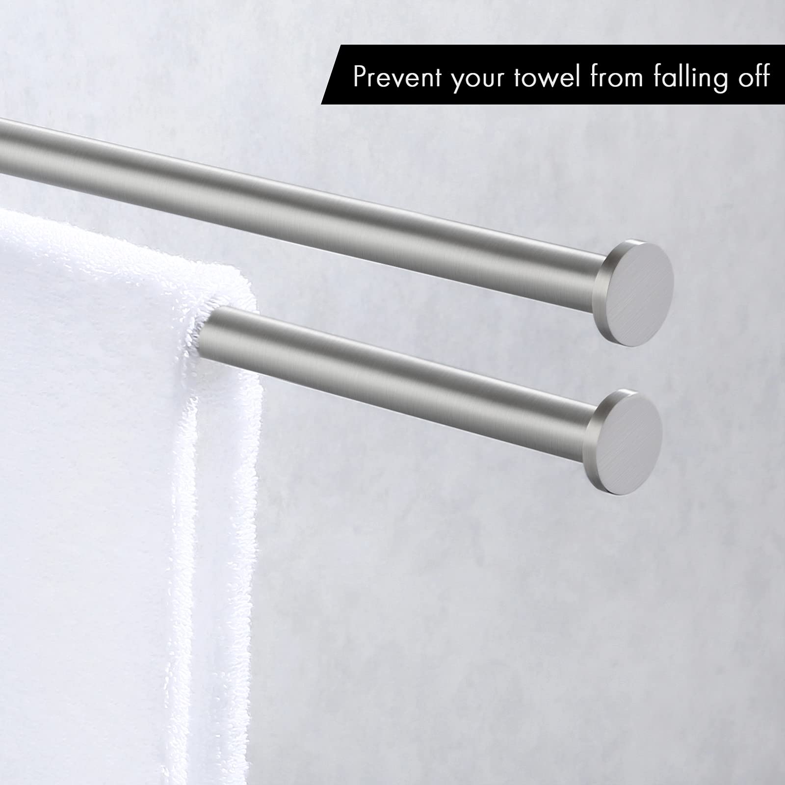 KES Kitchen Swivel Towel Bar 9-Inch Swing Out Towel Rack Double Towel Bar 2-Arm Wall Mounted SUS 304 Stainless Steel Brushed Finish  A2106S23-2